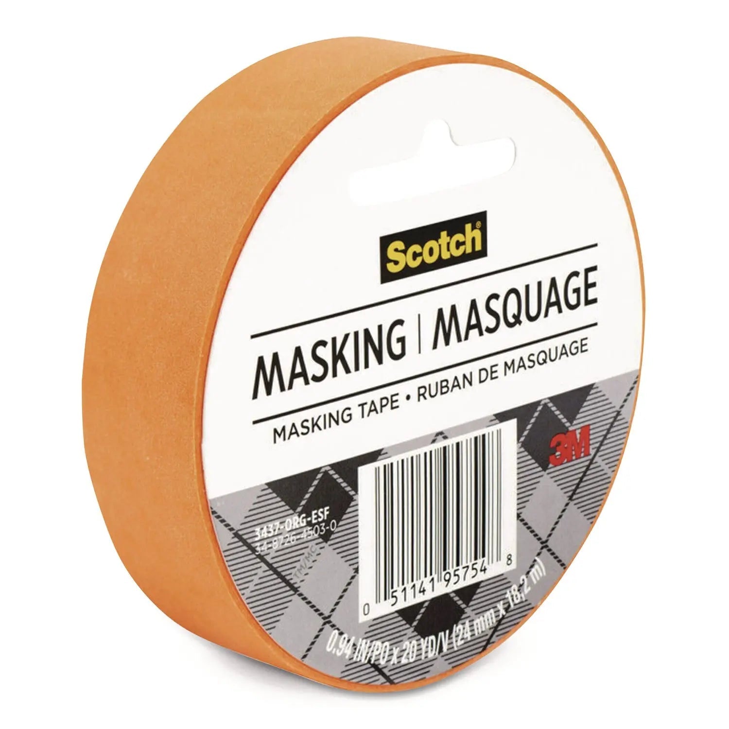 Scotch® EXPRESSIONS MASKING TAPE, 3" CORE, 0.94" X 20 YDS, TANGERINE