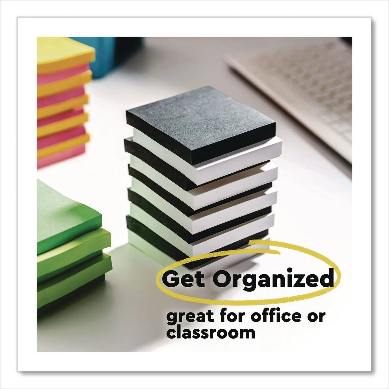 Post-it® Notes Super Sticky Super Sticky Pads in Energy Boost Collection Colors, 3 x 3, Limeade, 90 Sheets/Pad, 5 Pads/Pack