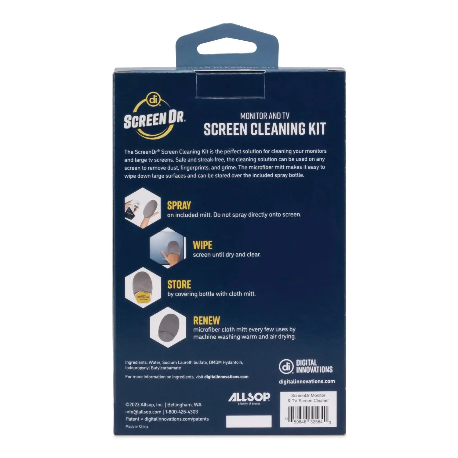 Digital Innovations Screen Dr Monitor and TV Screen Cleaning Kit, 6.76 oz Spray Bottle with Microfiber Mitt