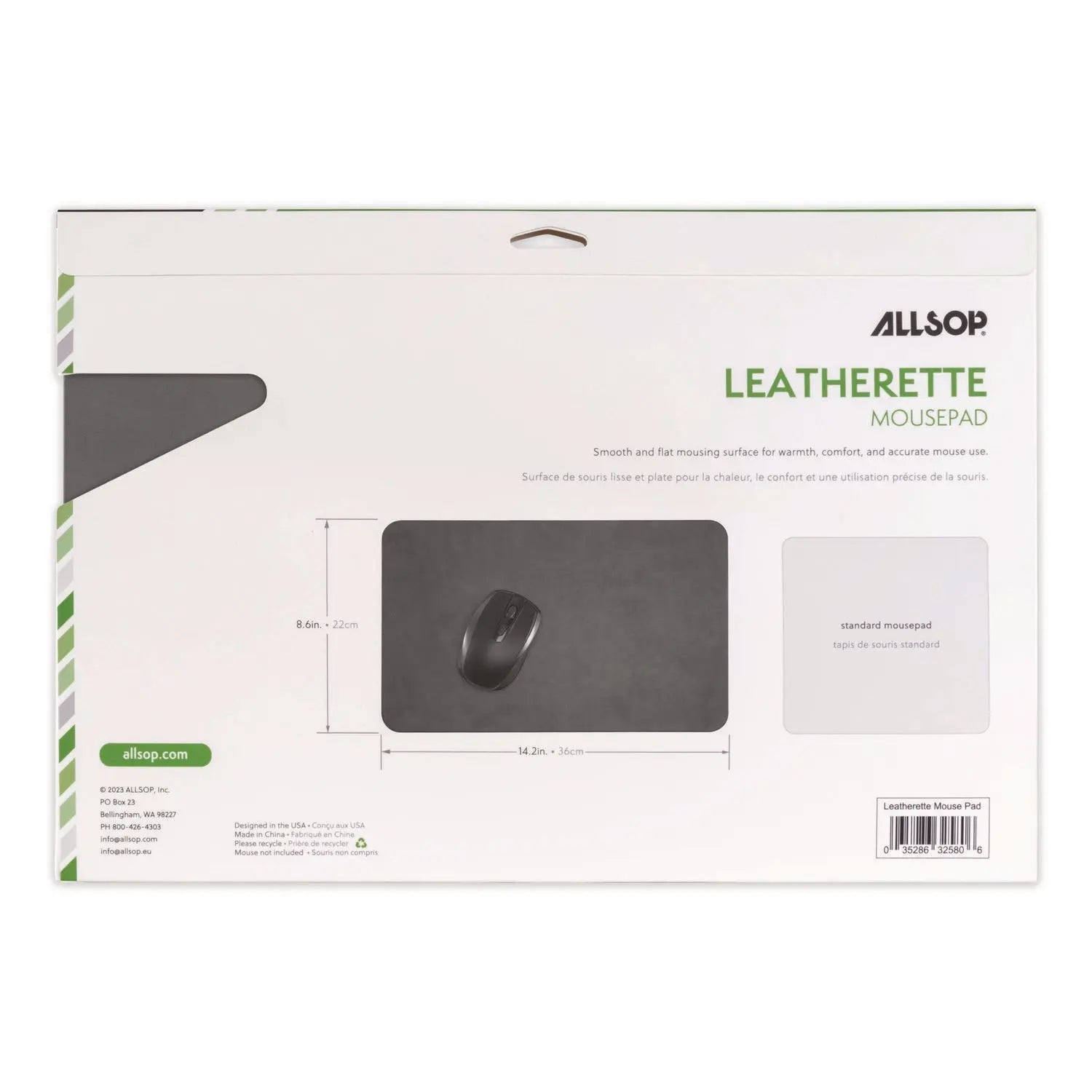 Allsop® Mouse Pad, 14.2 x 8.66 x 0.25, Black