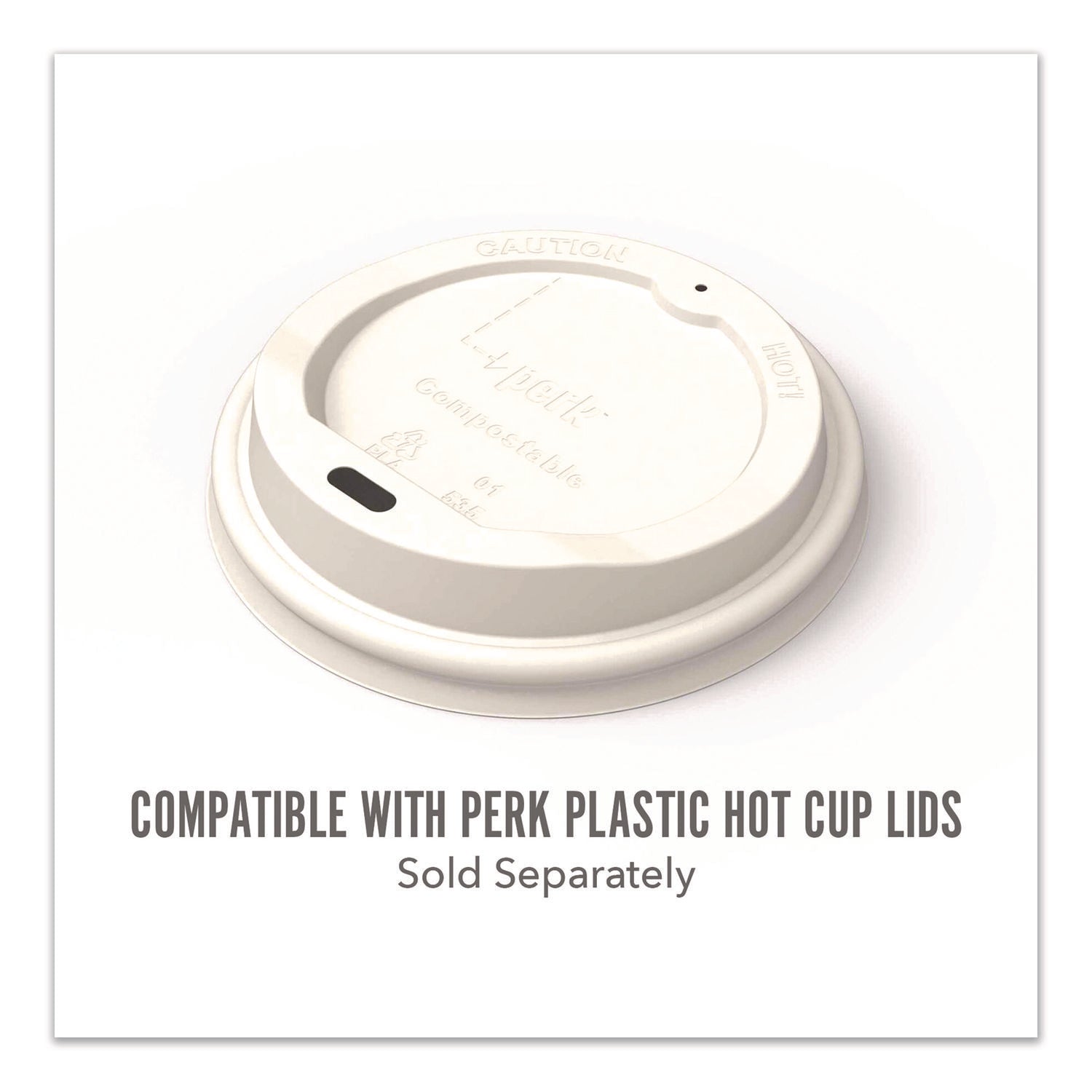Perk™ Insulated Paper Hot Cups, 12 oz, White/Blue, 480/Carton