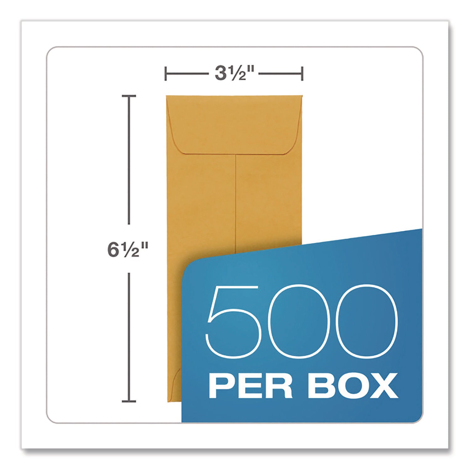Quality Park™ Redi-Seal Coin and Small Parts Envelope, #7, Cheese Blade Flap, Redi-Seal Adhesive Closure, 3.5 x 6.5, Kraft Brown, 500/Box