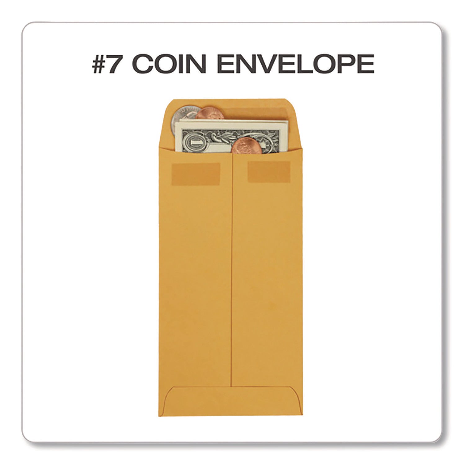 Quality Park™ Redi-Seal Coin and Small Parts Envelope, #7, Cheese Blade Flap, Redi-Seal Adhesive Closure, 3.5 x 6.5, Kraft Brown, 500/Box
