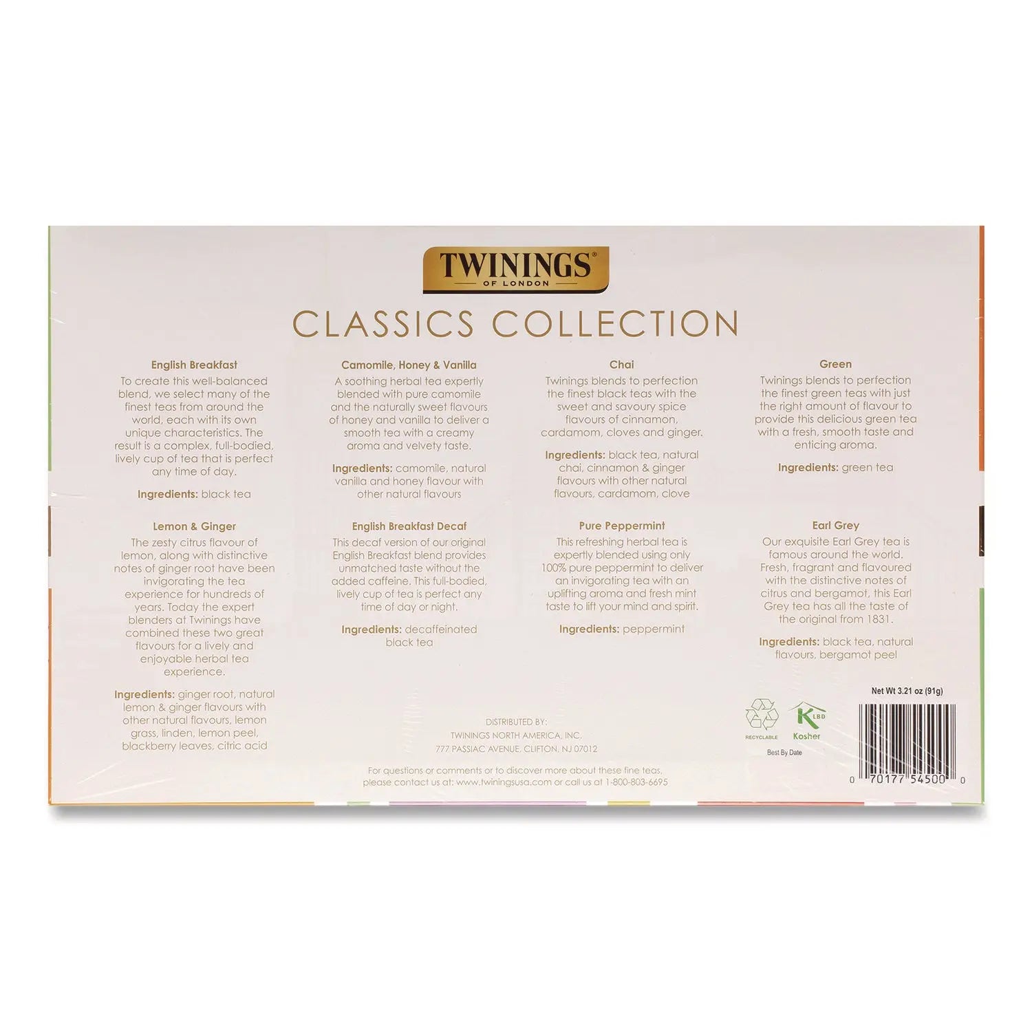 TWININGS® Classics Collection Assorted Tea Bags, 48/Box