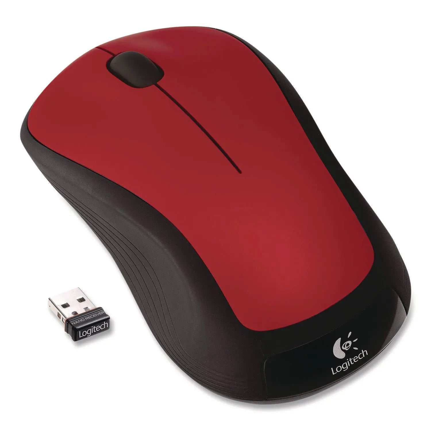 Logitech® M310 Wireless Mouse, 2.4 GHz Frequency/30 ft Wireless Range, Left/Right Hand Use, Flame Red Gloss