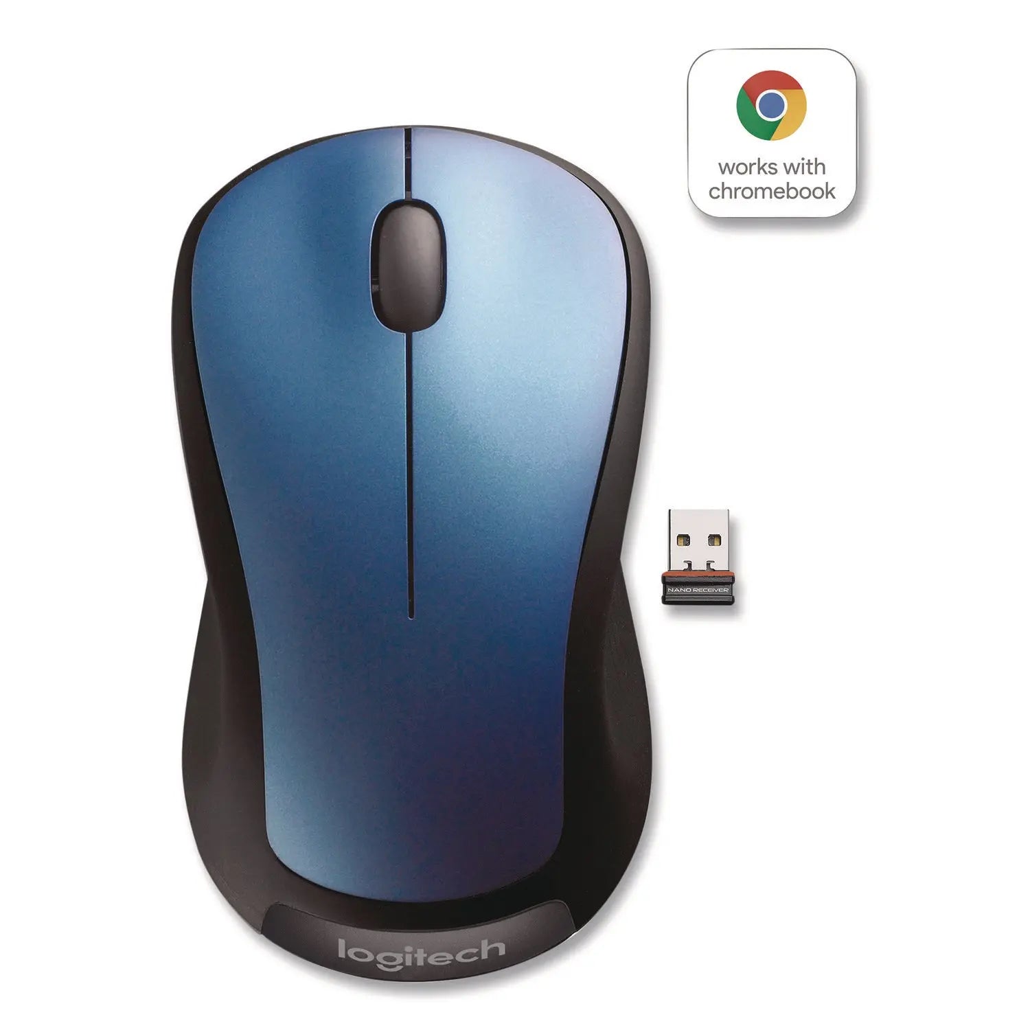 Logitech® M310 Wireless Mouse, 2.4 GHz Frequency/30 ft Wireless Range, Left/Right Hand Use, Peacock Blue