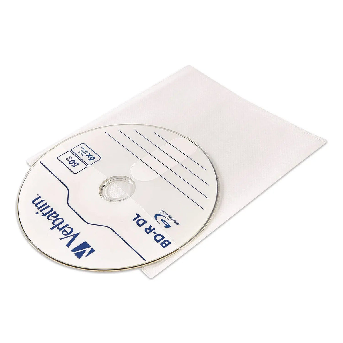 Verbatim® CD/DVD Sleeves, White, 50/Pack