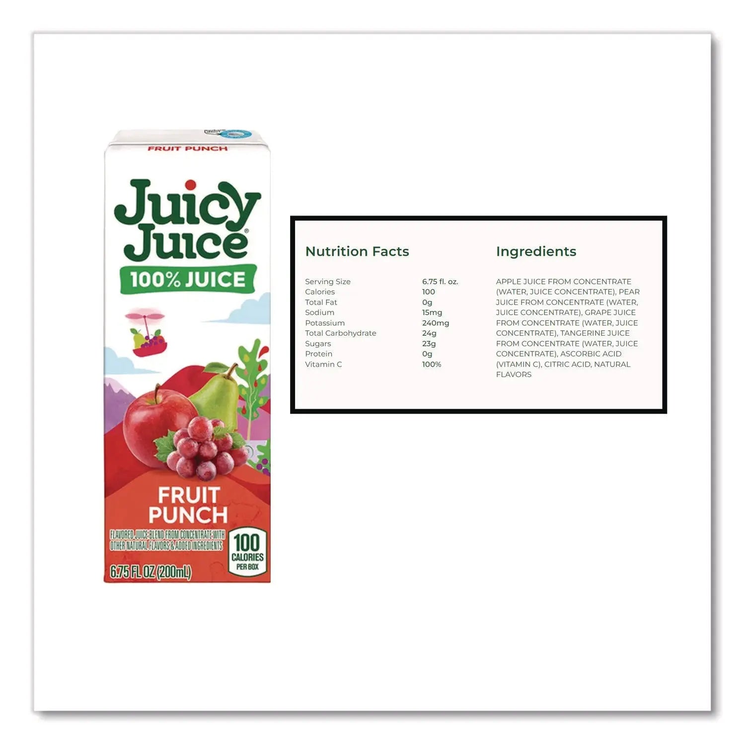 Juicy Juice® Juice Box Variety Pack, Assorted Flavors, 6.75 oz Box, 32/Carton