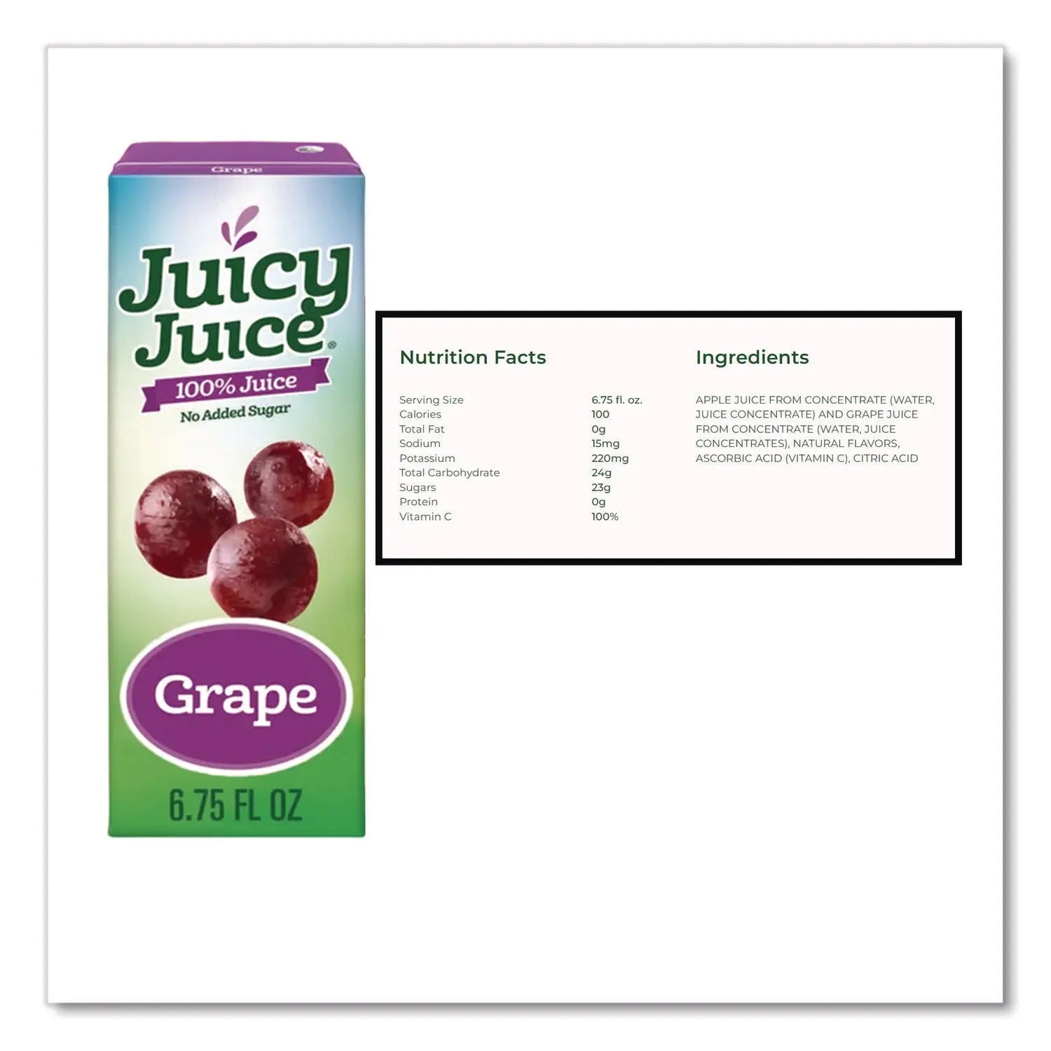 Juicy Juice® Juice Box Variety Pack, Assorted Flavors, 6.75 oz Box, 32/Carton