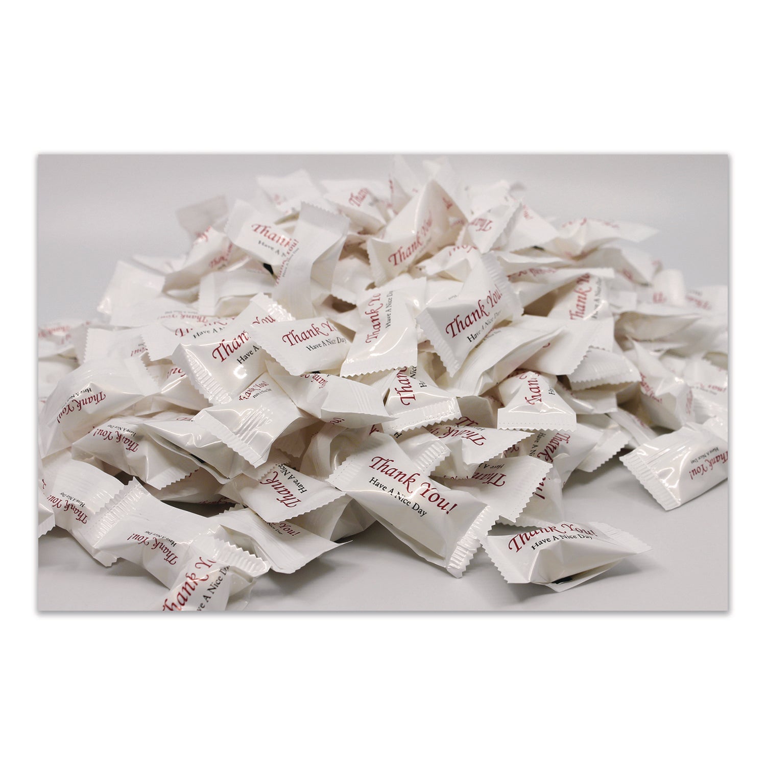 Stewart Superior Thank You Have a Nice Day Mints, White Buttermint, Individually Wrapped, 1,000/Carton