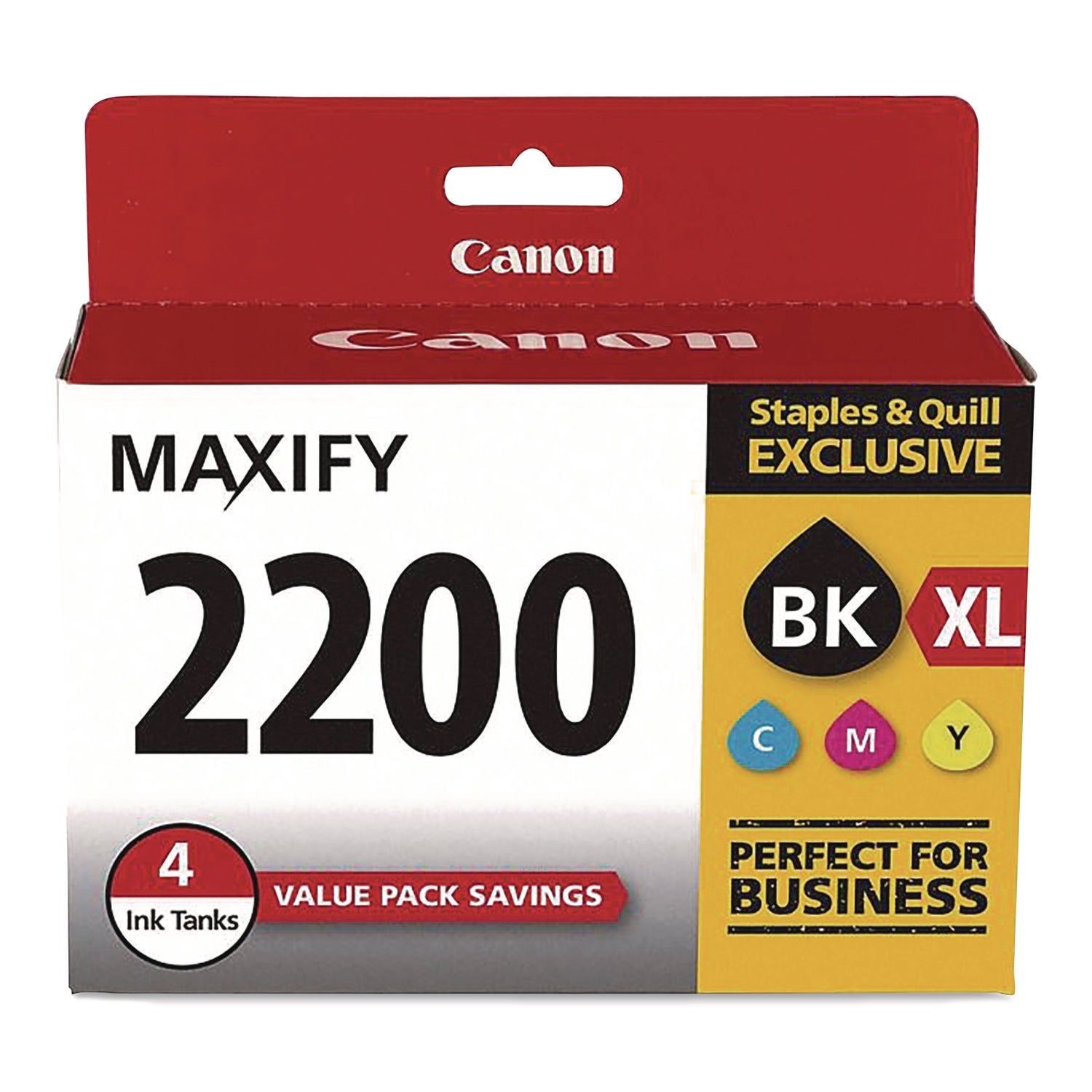 Canon® 1244239 (2200XL,2200) Ink, Black/Cyan/Magenta/Yellow, 4/Pack