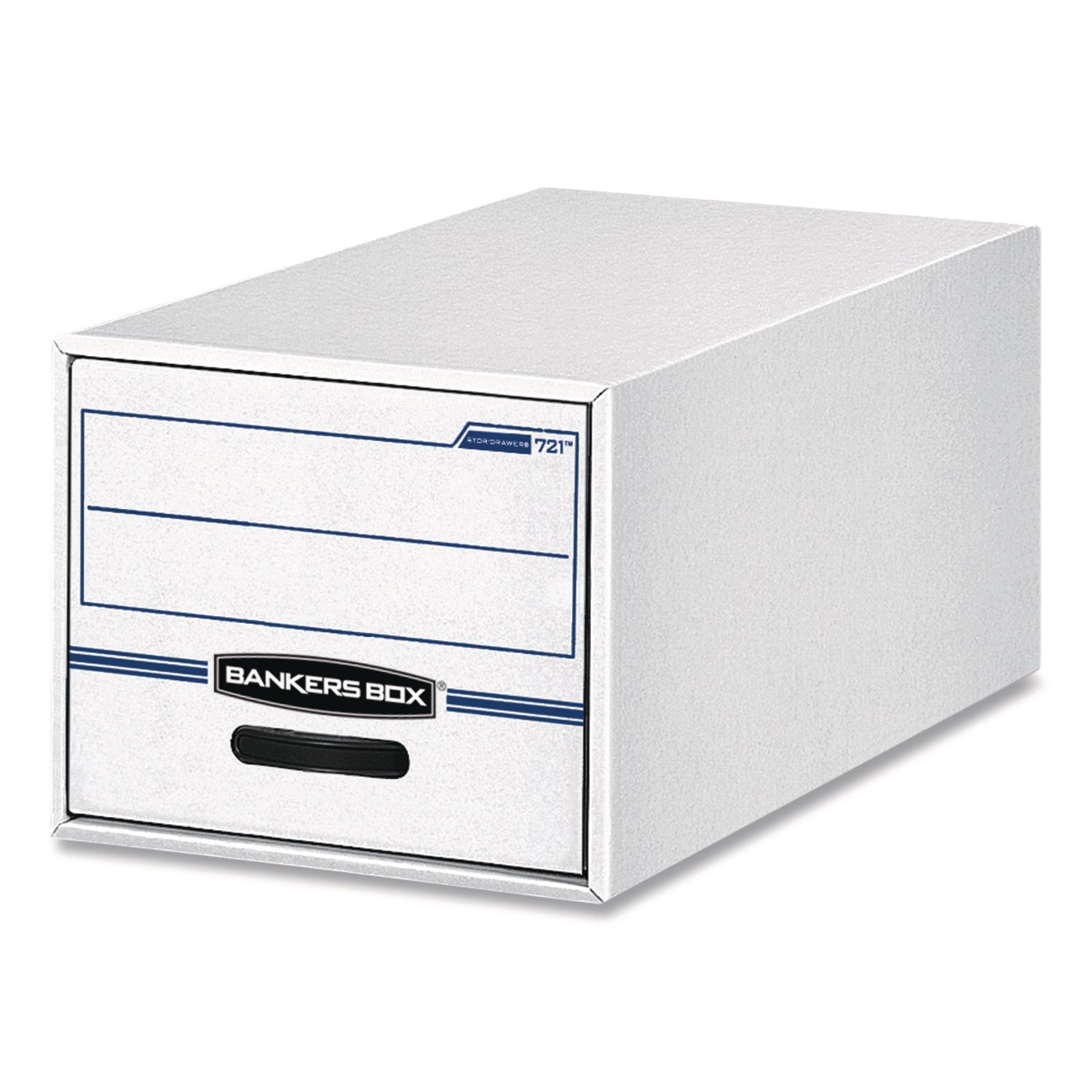 Bankers Box® STOR/DRAWER Basic Space-Savings Storage Drawers, Letter Files, 14" x 25.5" x 11.5", White/Blue