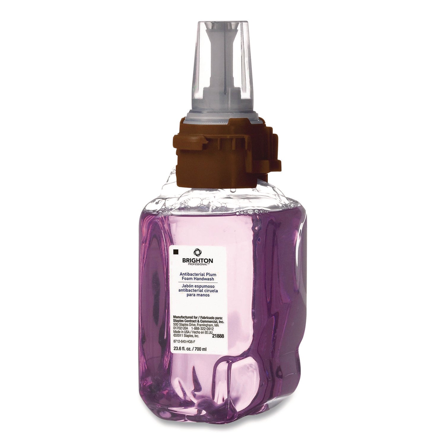Brighton Professional™ Antibacterial Foaming Hand Soap Refill for ADX-7 Dispenser, Plum Scent, 700 mL, 4/Carton