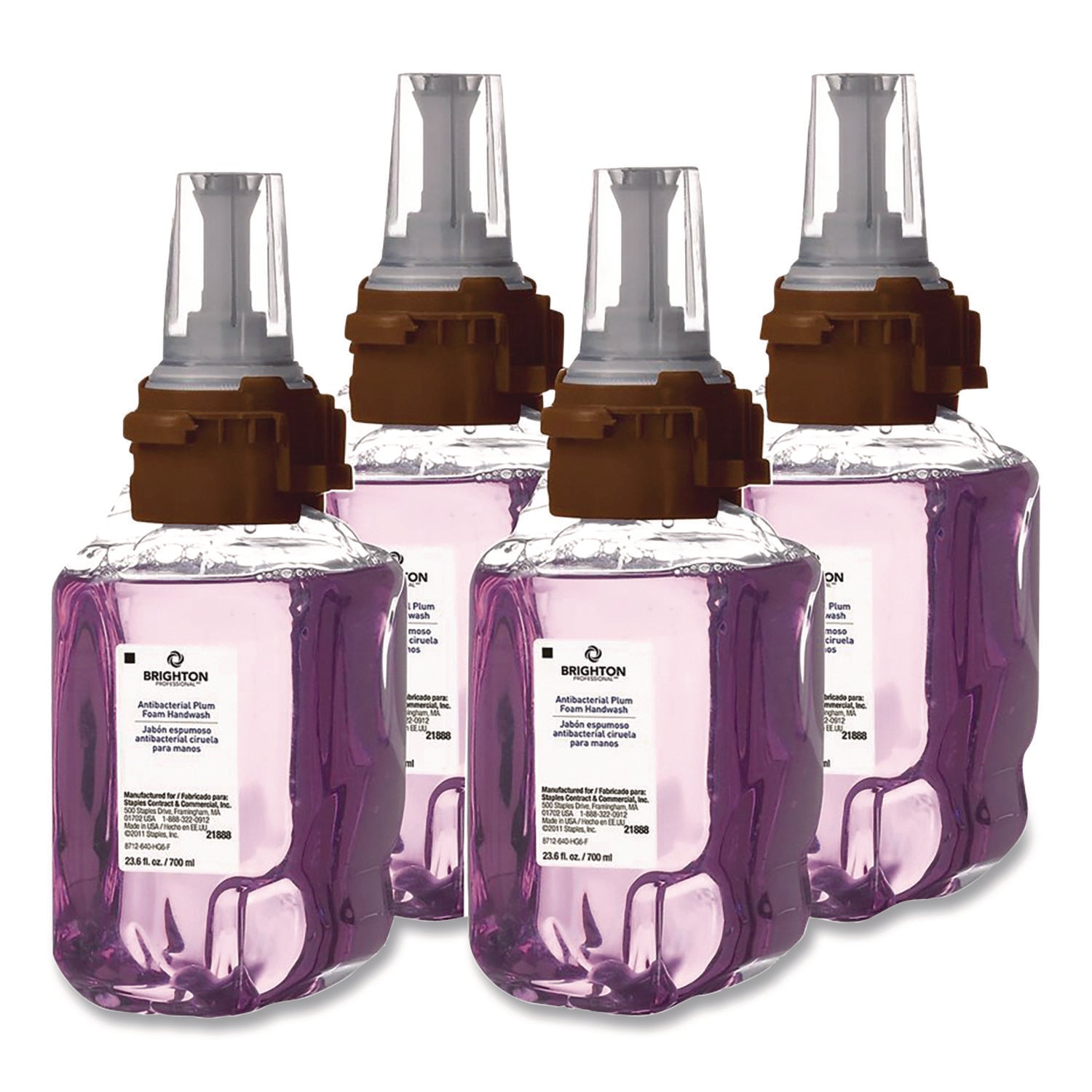 Brighton Professional™ Antibacterial Foaming Hand Soap Refill for ADX-7 Dispenser, Plum Scent, 700 mL, 4/Carton