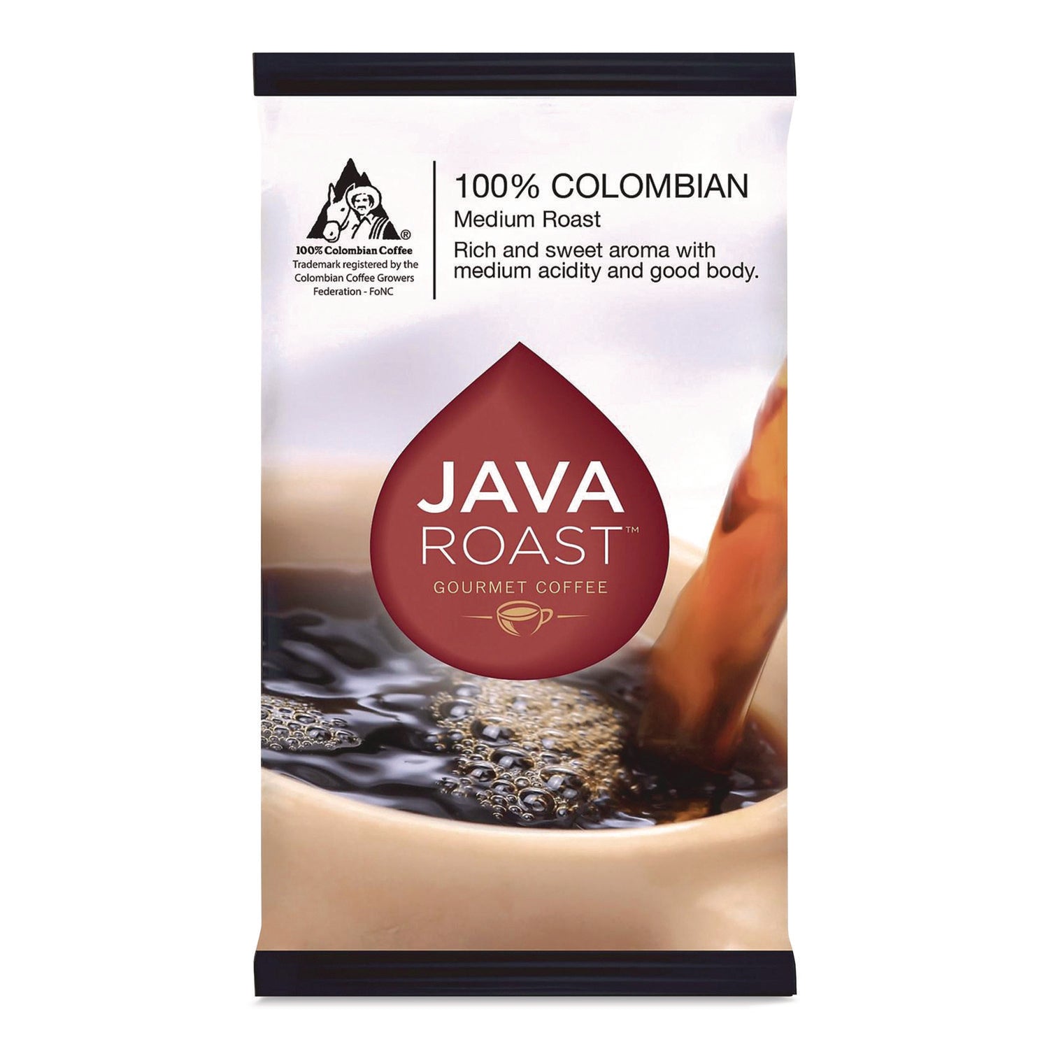 Java Roast™ Gourmet Coffee Ground Coffee, 100% Columbian, 1.25 oz Packet, 42/Carton
