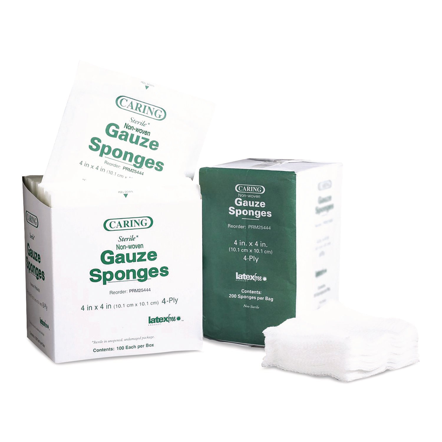 Medline Non-Woven Gauze Sponges, Non-Sterile, 4-Ply, 4 x 4, 200/Box