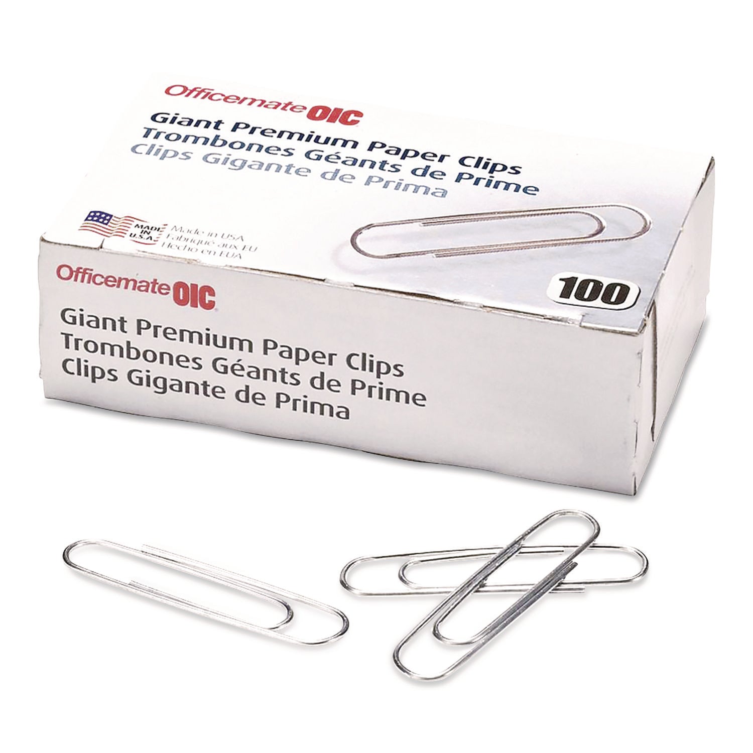 Officemate Premium Jumbo Paper Clips | 1,000/Pack