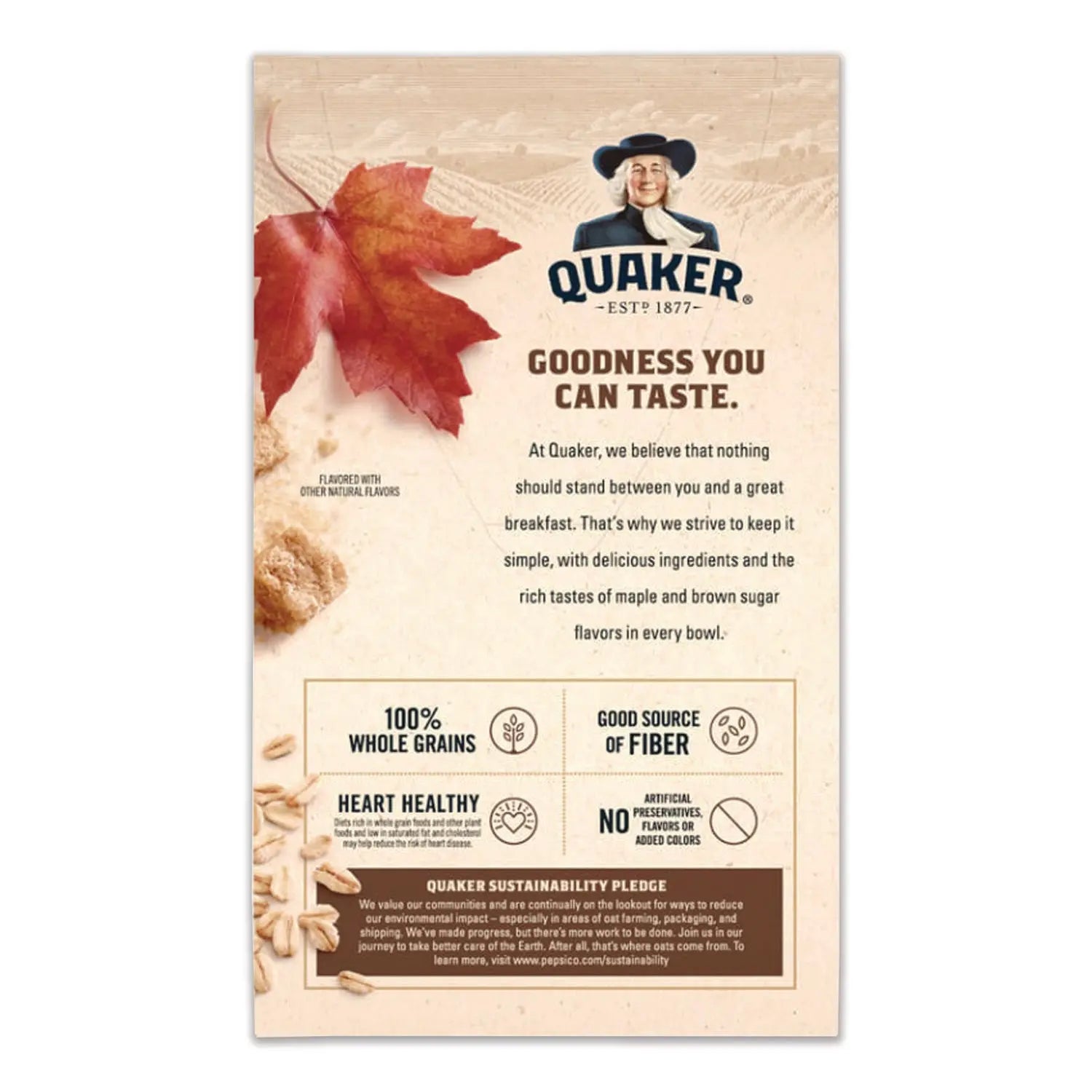 Quaker® Instant Oatmeal, Assorted Flavors, 1.51 oz Packet, 64/Carton