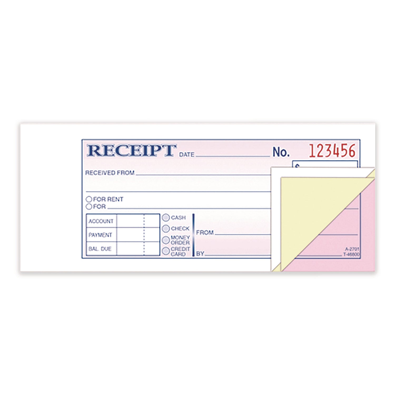 Adams® Multipart Money/Rent Receipt Book, Three-Part Carbonless, 6.69 x 2.75, 50 Receipts/Book, 3 Books/Pack