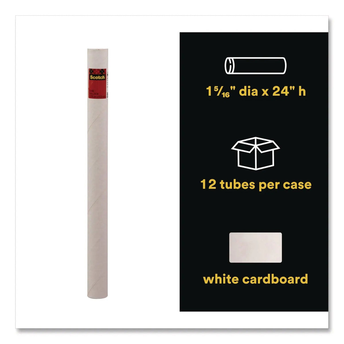 Scotch™ Mailing Tube, 24" Long, 2" Diameter, White