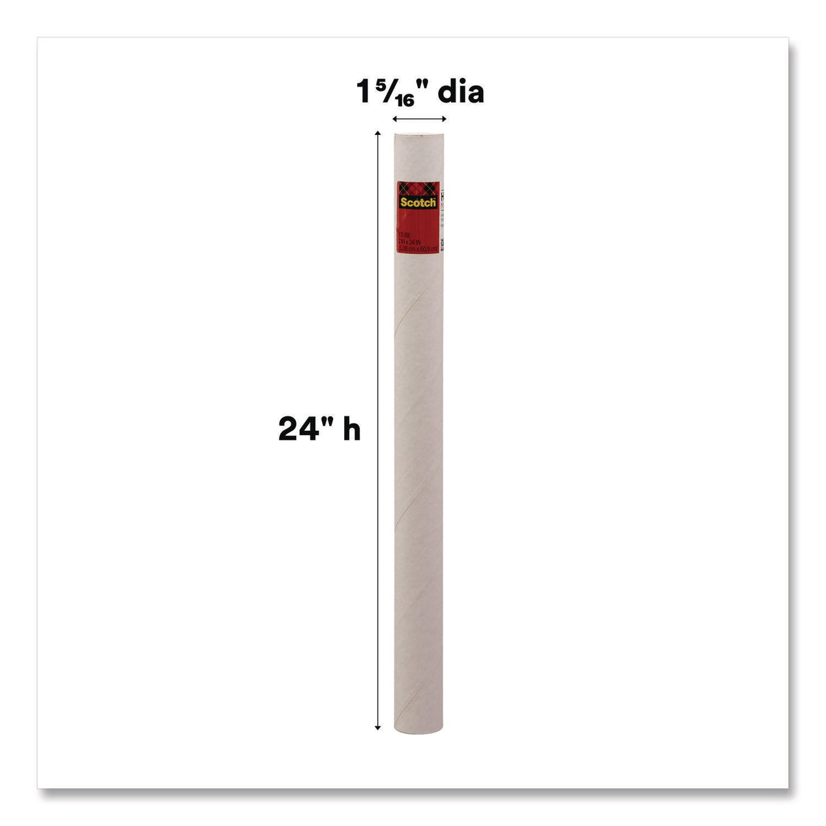 Scotch™ Mailing Tube, 24" Long, 2" Diameter, White, 12/Carton - Bloom Skins