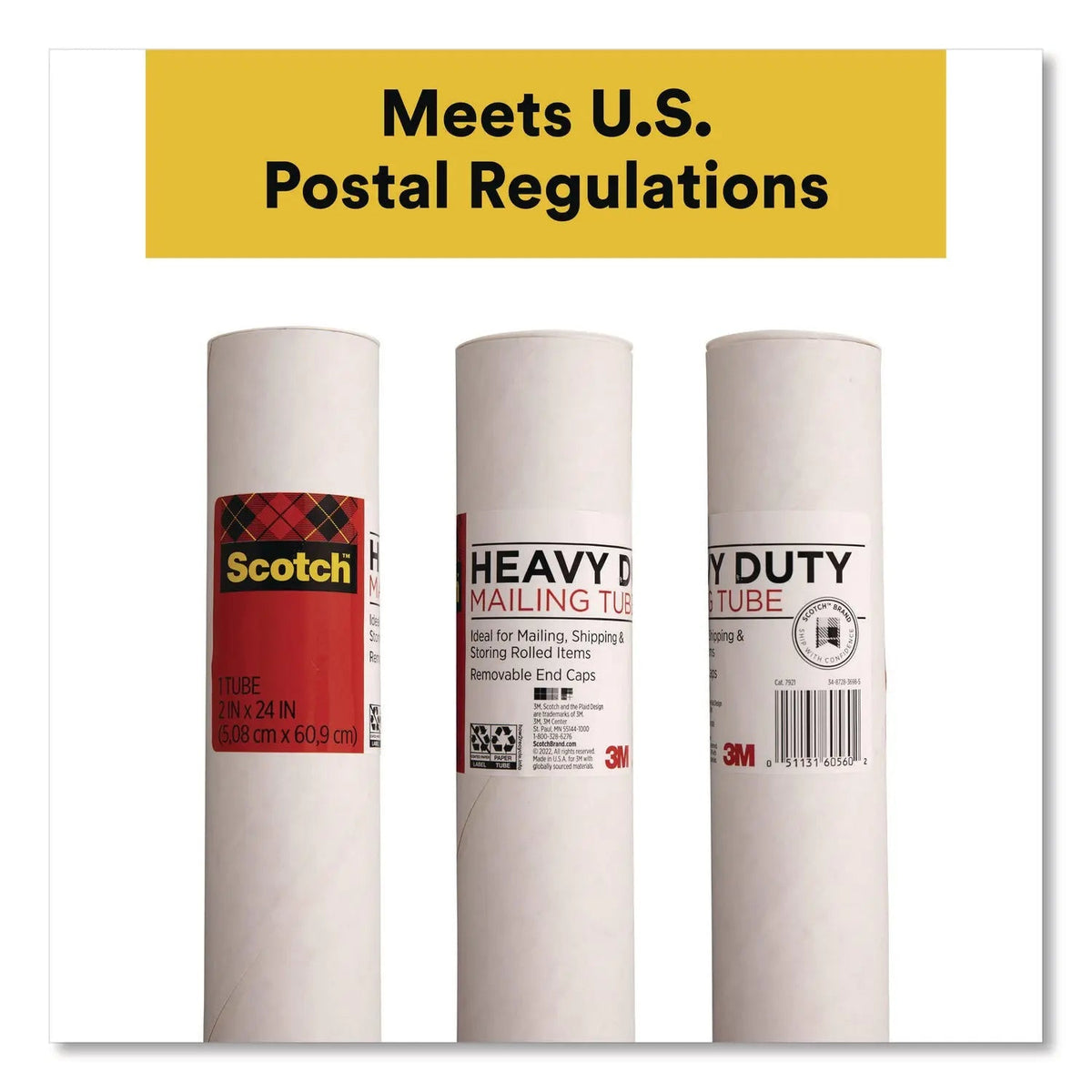 Scotch™ Mailing Tube, 24" Long, 2" Diameter, White