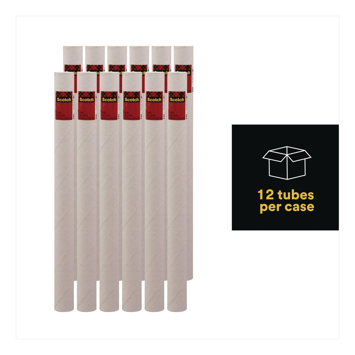Scotch™ Mailing Tube, 24" Long, 2" Diameter, White, 12/Carton - Bloom Skins
