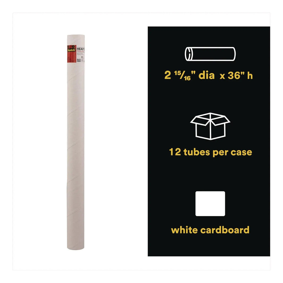 Scotch™ Mailing Tube, 36" Long, 3" Diameter, White