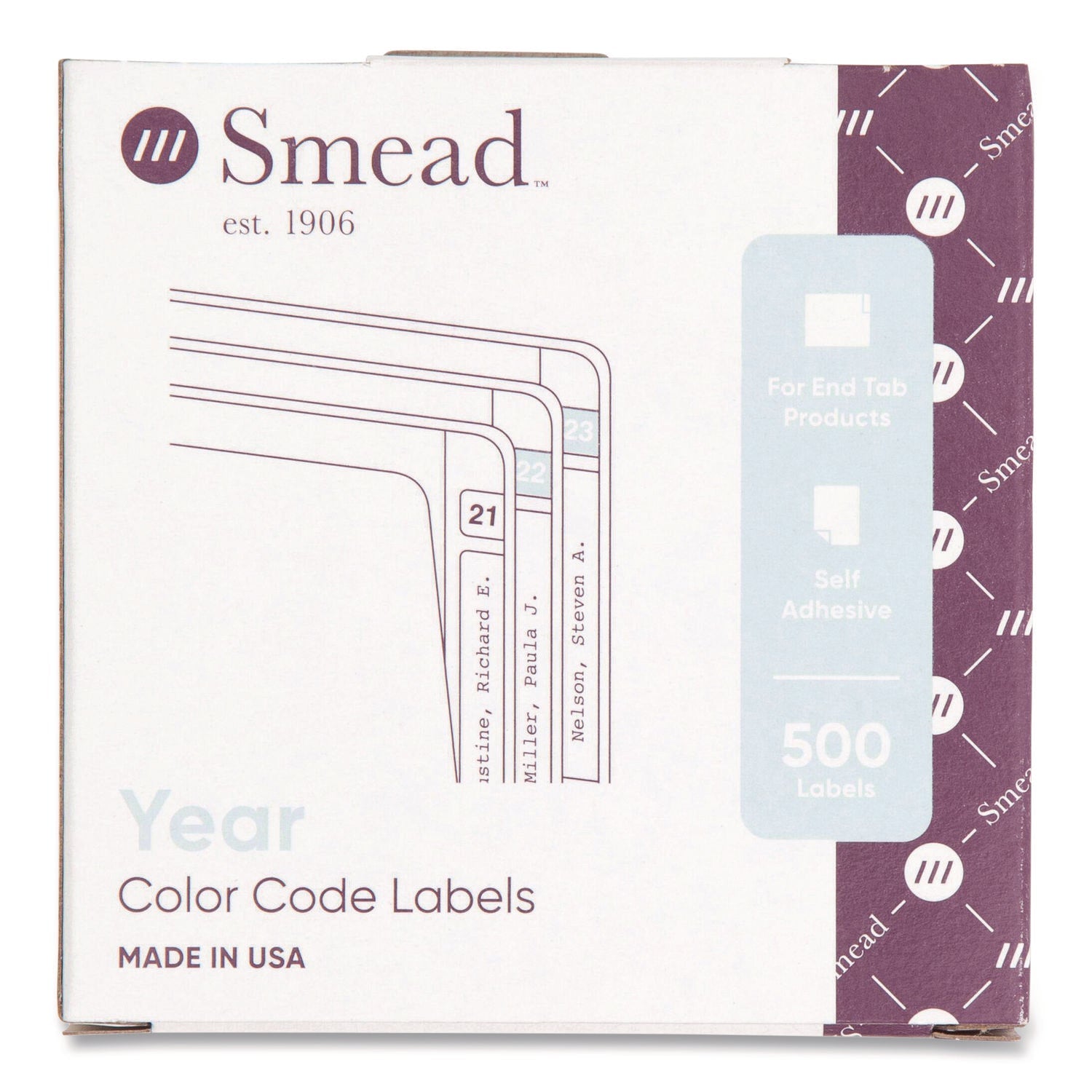 Smead Yearly End Tab File Folder Labels, 0.75 x 1.5, Orange, 500/Roll