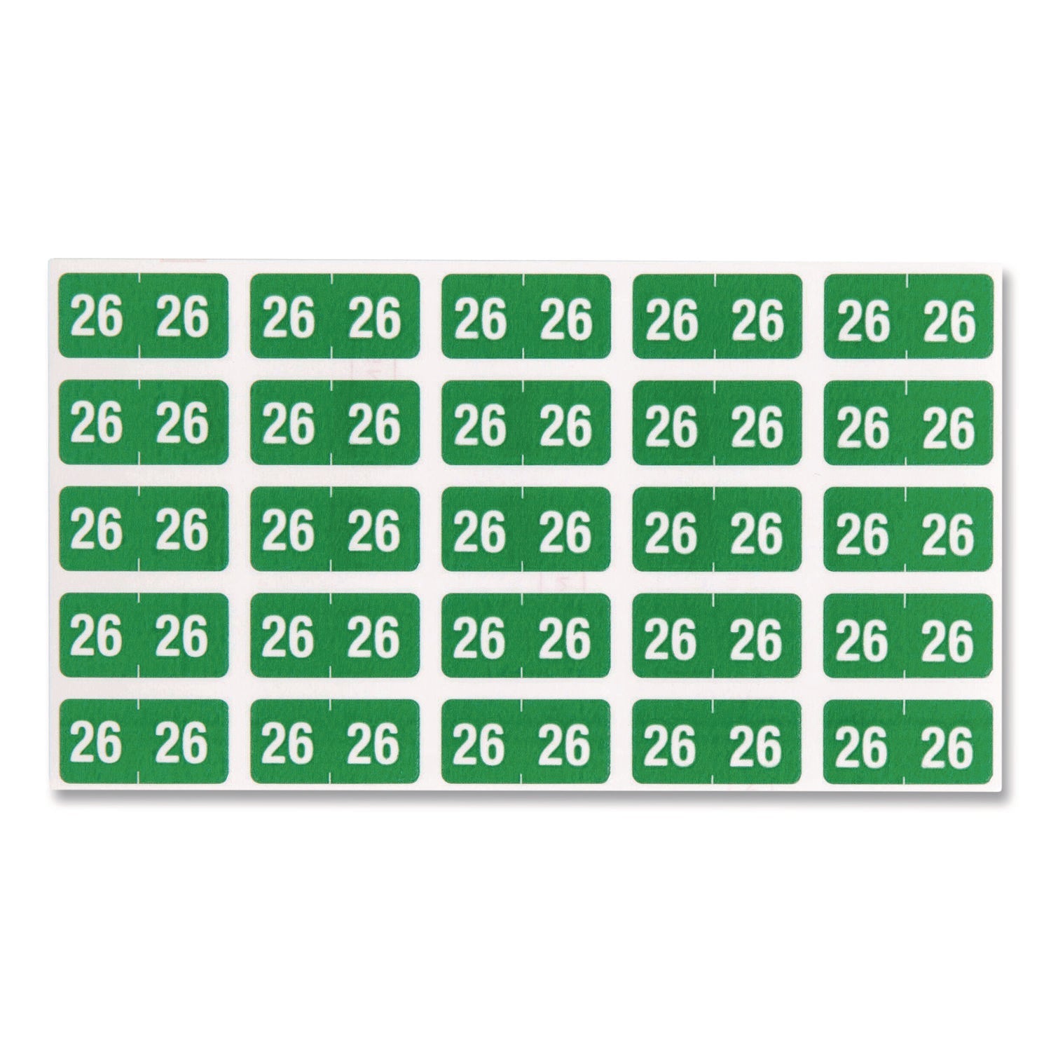 Smead Yearly End Tab File Folder Labels, 0.5 x 1, Green, 25/Sheet, 10 Sheets/Pack