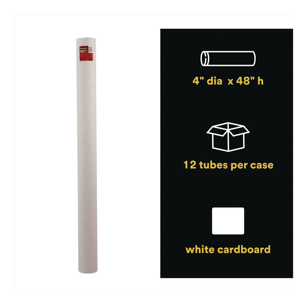Scotch™ Mailing Tube, 48" Long, 4" Diameter, White