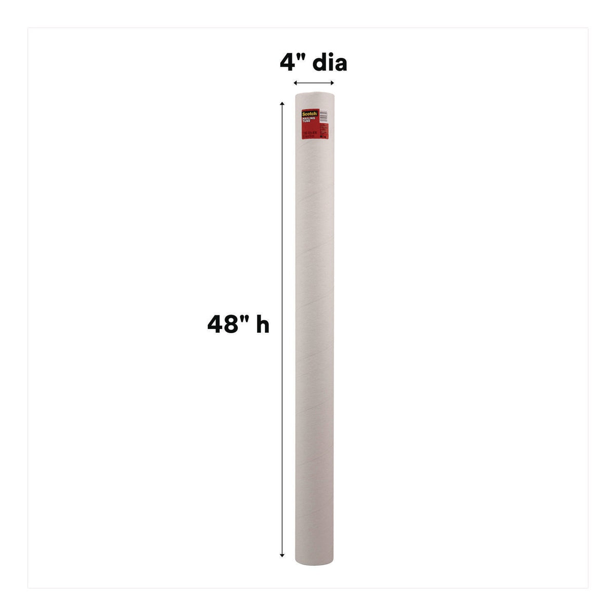 Scotch™ Mailing Tube, 48" Long, 4" Diameter, White, 12/Carton - Bloom Skins