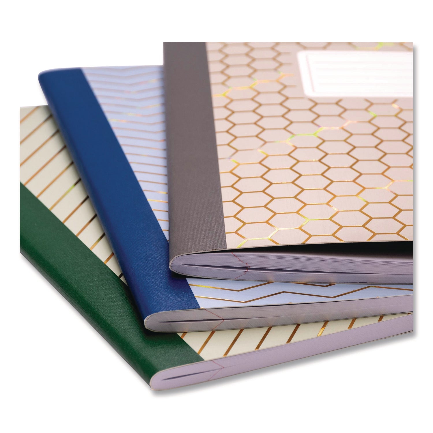 PUKKA PAD® Composition Book, Medium/College Rule, Assorted Color Covers, (70) 9.8 x 6.9 Sheets, 3/Pack