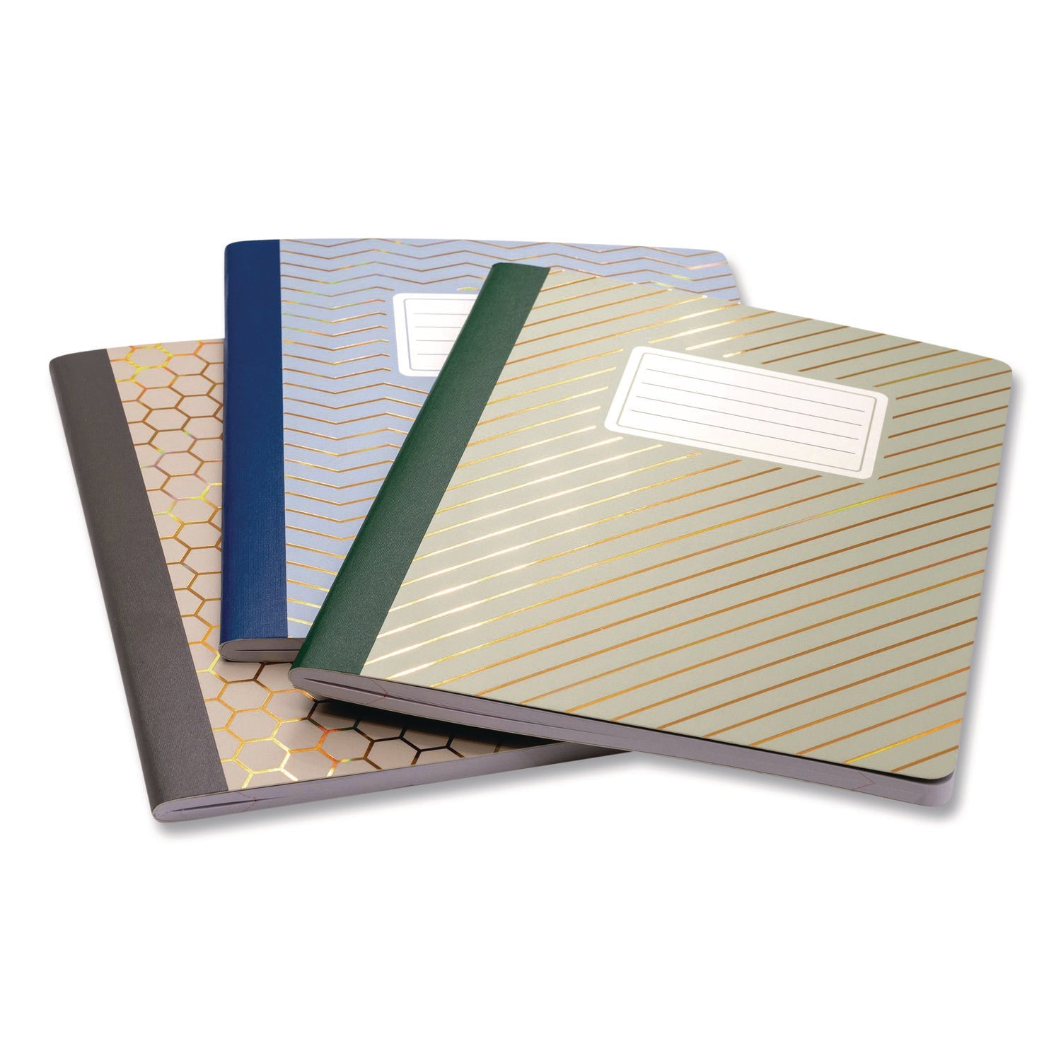 PUKKA PAD® Composition Book, Medium/College Rule, Assorted Color Covers, (70) 9.8 x 6.9 Sheets, 3/Pack