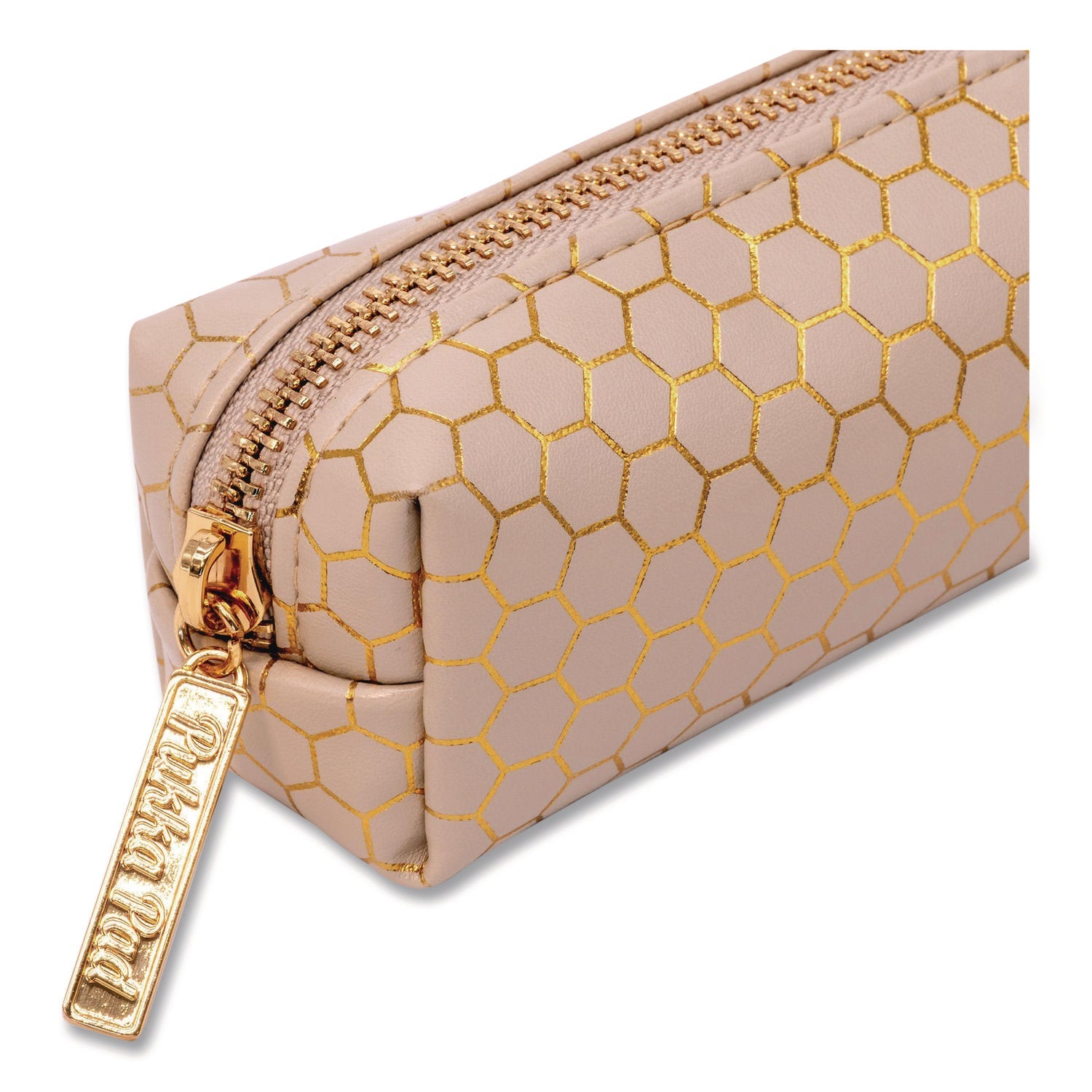 PUKKA PAD® Pencil Case, 8.07 x 2.36 x 2.55, Taupe, 6/Pack