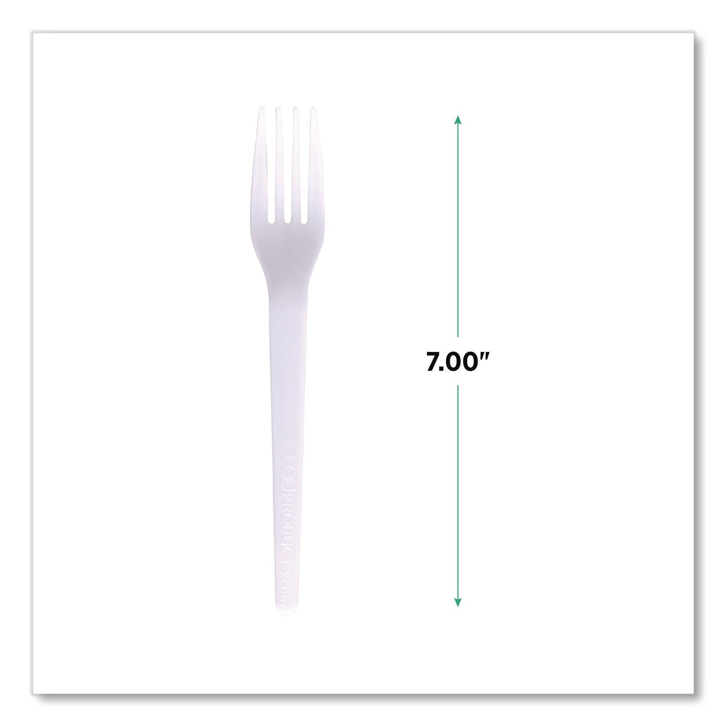 Eco-Products® Plantware CPLA Cutlery, Individually Wrapped, Fork, White, 1,000/Carton