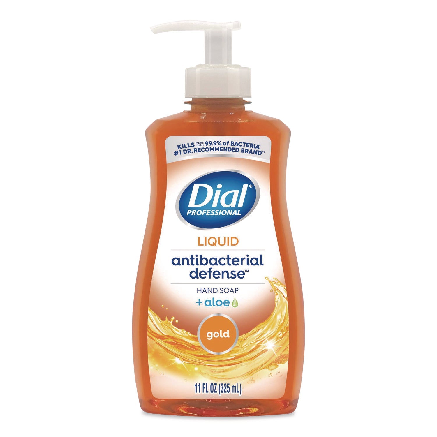 Dial® Professional Antibacterial Defense Gold Hand Soap + Aloe, Original, 11 oz Pump Bottle, 12/Carton
