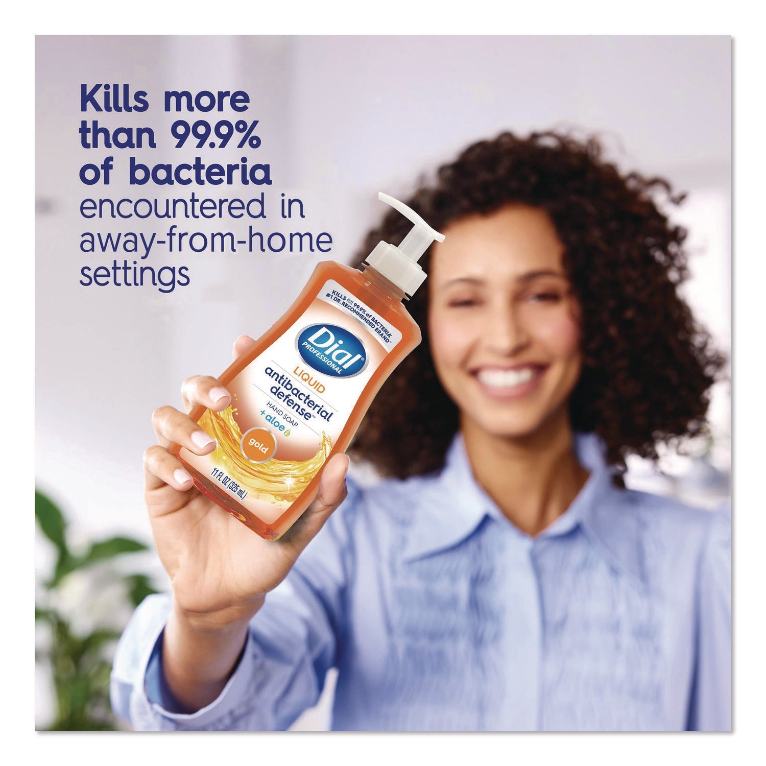 Dial® Professional Antibacterial Defense Gold Hand Soap + Aloe, Original, 11 oz Pump Bottle, 12/Carton