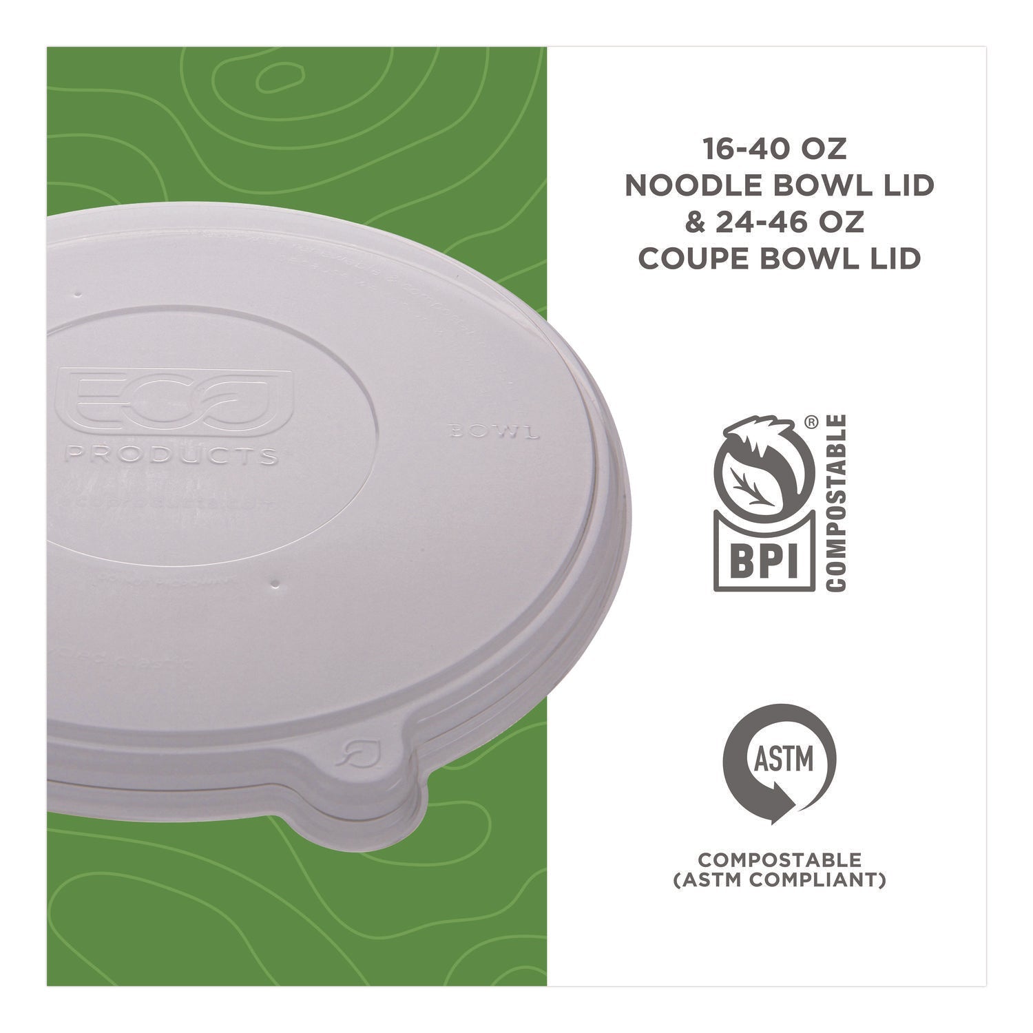 Eco-Products® Worldview 100 Percent Recycled Content Lid, 7.93" Diameter x 0.6" h, Clear, 400/Carton