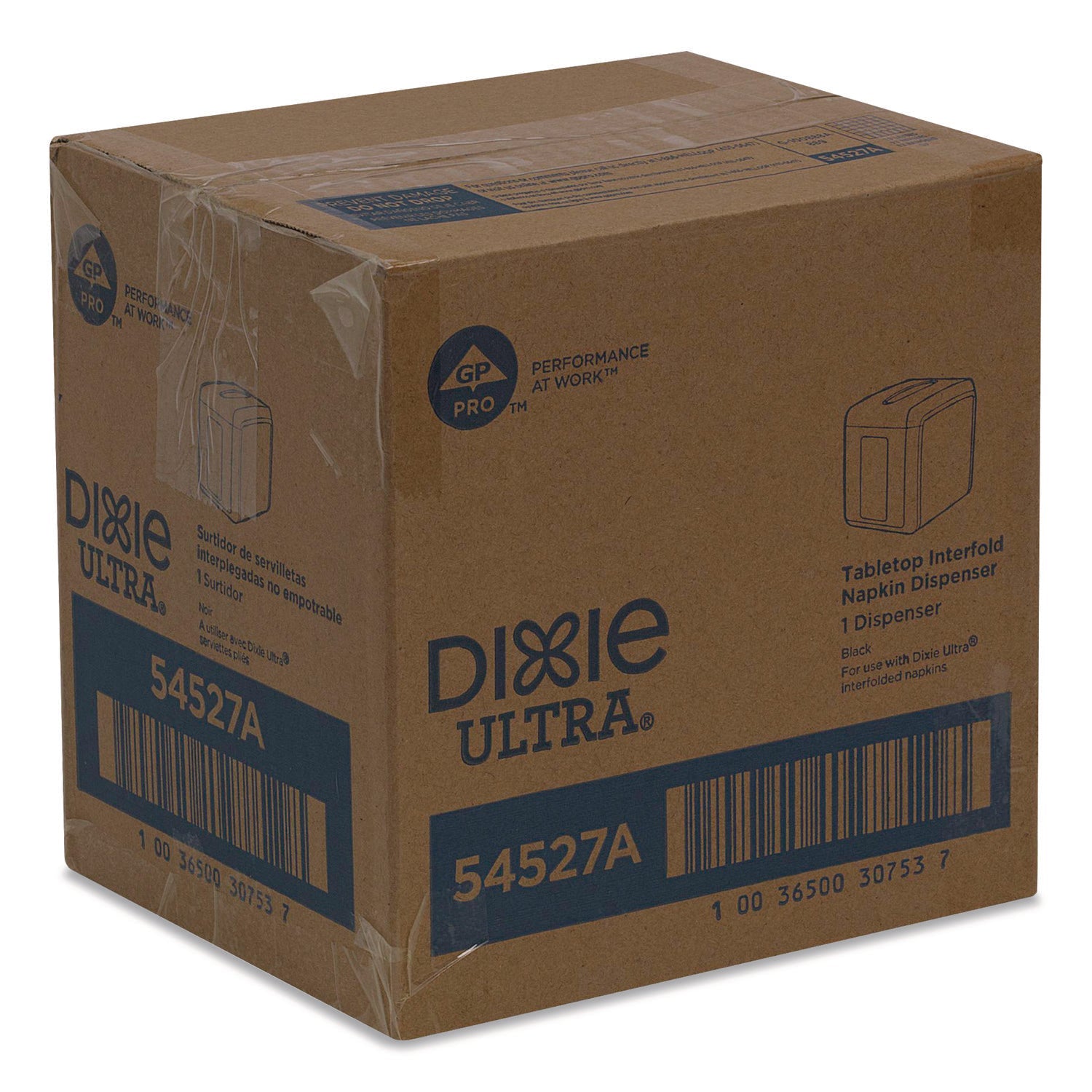 Dixie® Tabletop Napkin Dispenser, 6.1 x 7.6 x 7.2, Black