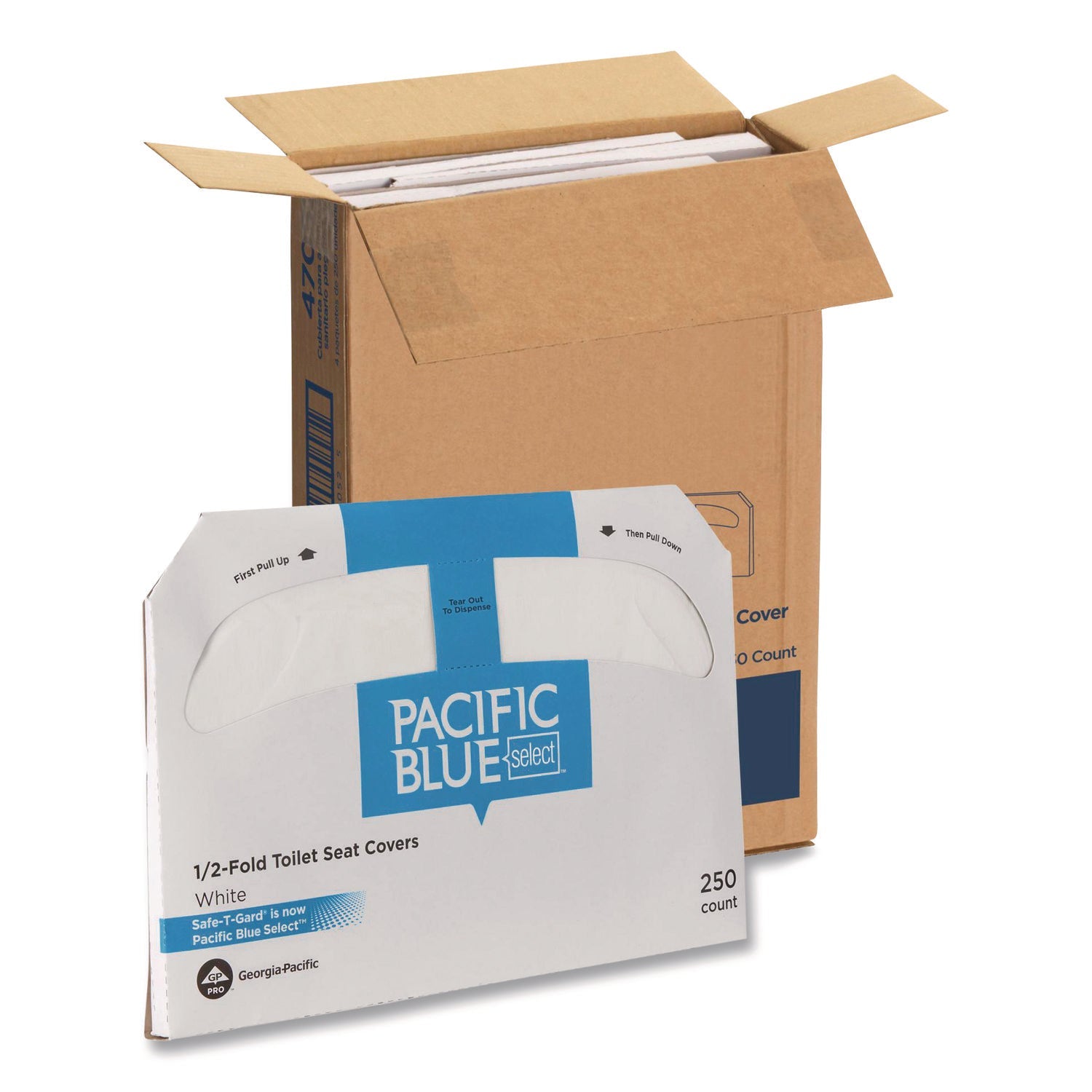 Georgia Pacific® Professional Safe-T-Gard Half-Fold Toilet Seat Covers, Half-Fold, 14.5 x 17.44, White, 250 Covers/Pack, 4 Packs/Carton