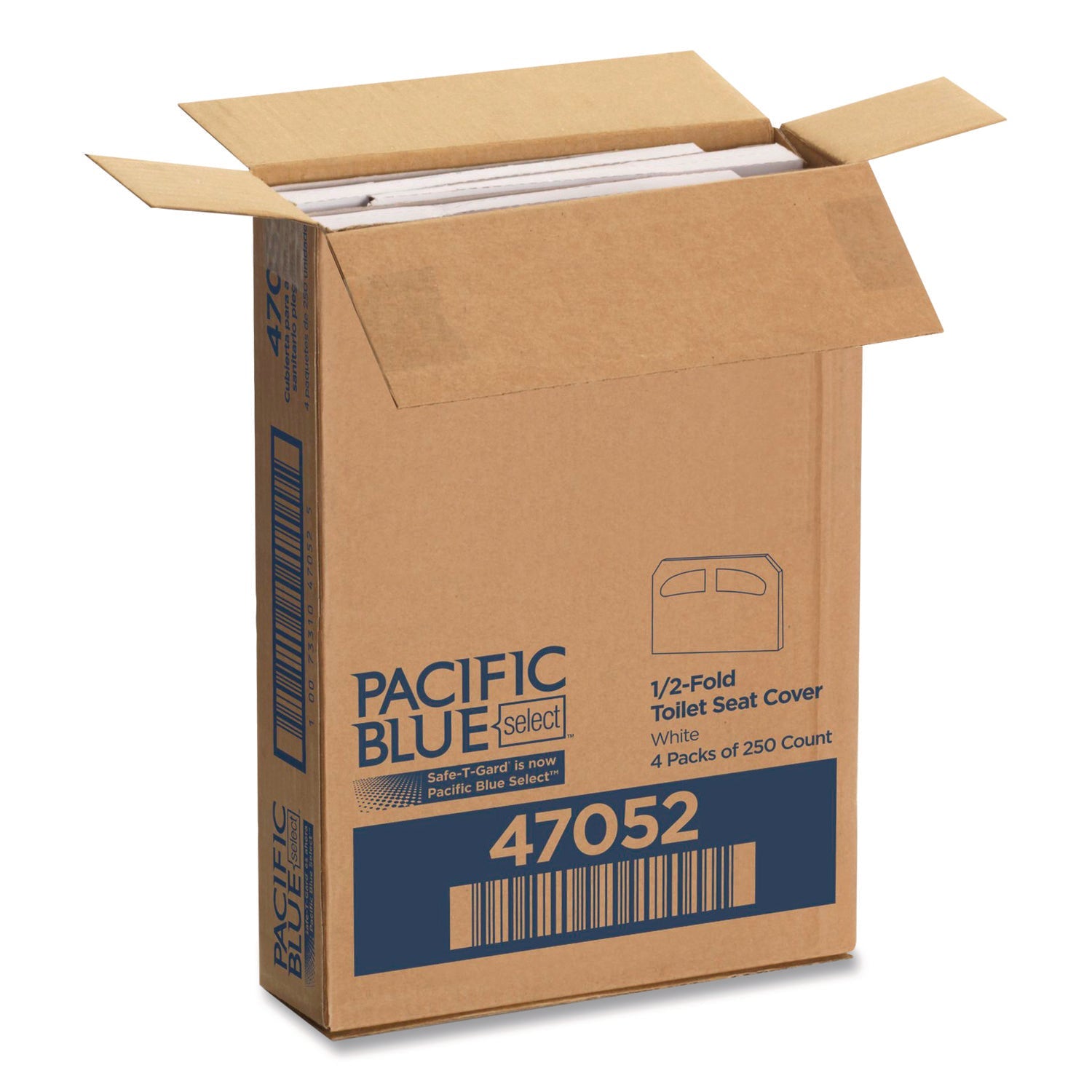 Georgia Pacific® Professional Safe-T-Gard Half-Fold Toilet Seat Covers, Half-Fold, 14.5 x 17.44, White, 250 Covers/Pack, 4 Packs/Carton