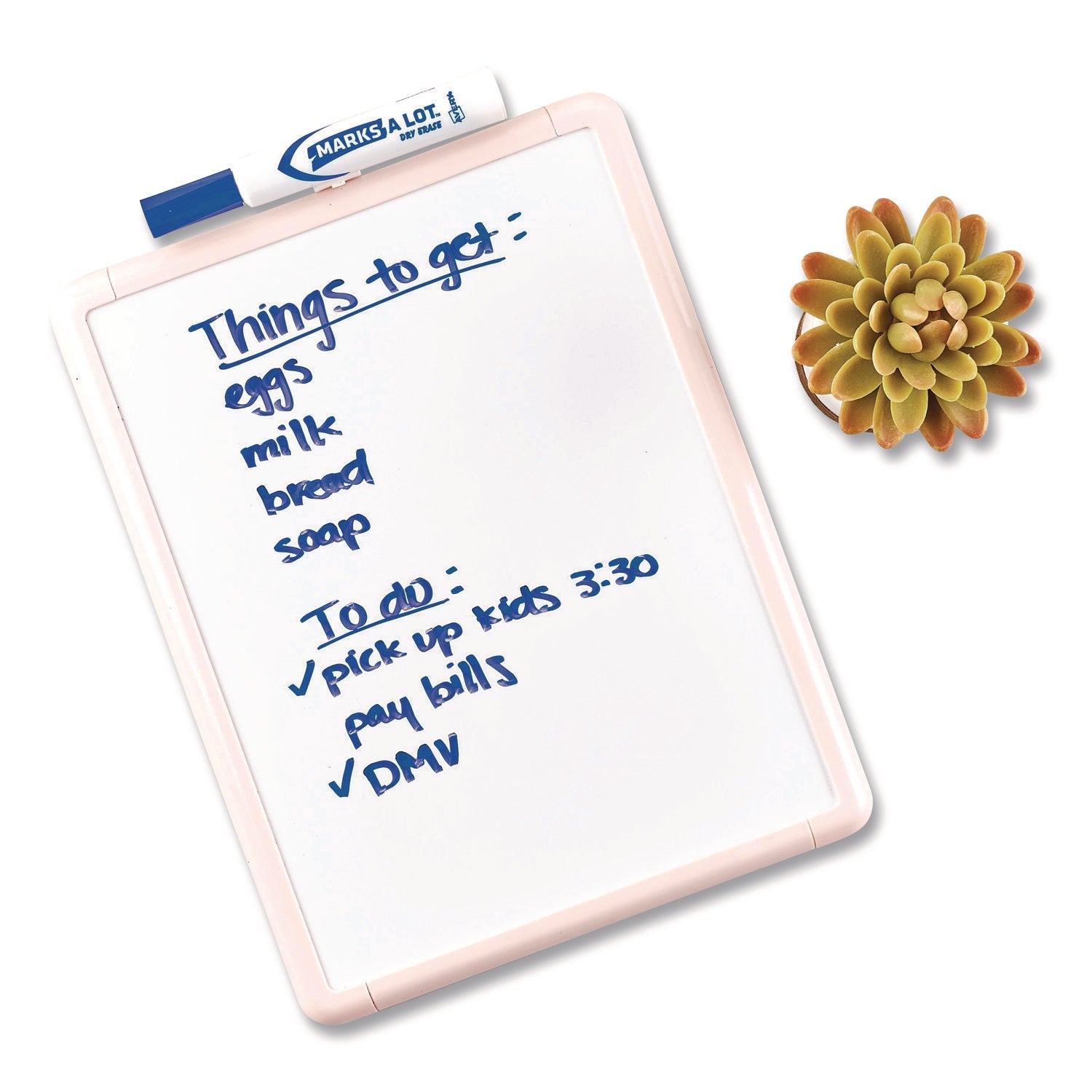 Avery® MARKS A LOT Desk-Style Dry Erase Markers, Broad Chisel Tip, Blue