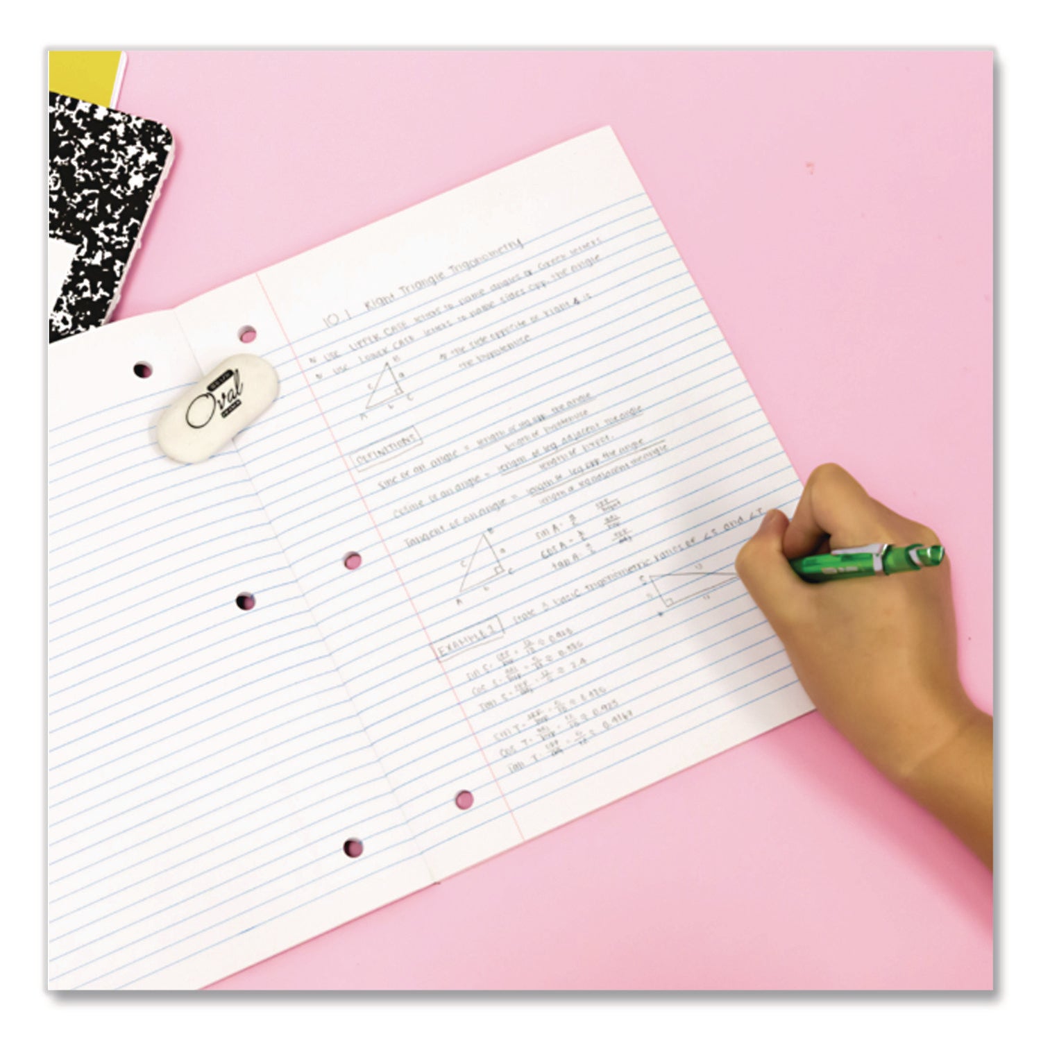 BAZIC® Products Wireless Notebooks, 1-Subject, Medium/College Rule, Randomly Assorted Cover Color, (80) 10.5 x 7.5 Sheets - Bloom Skins