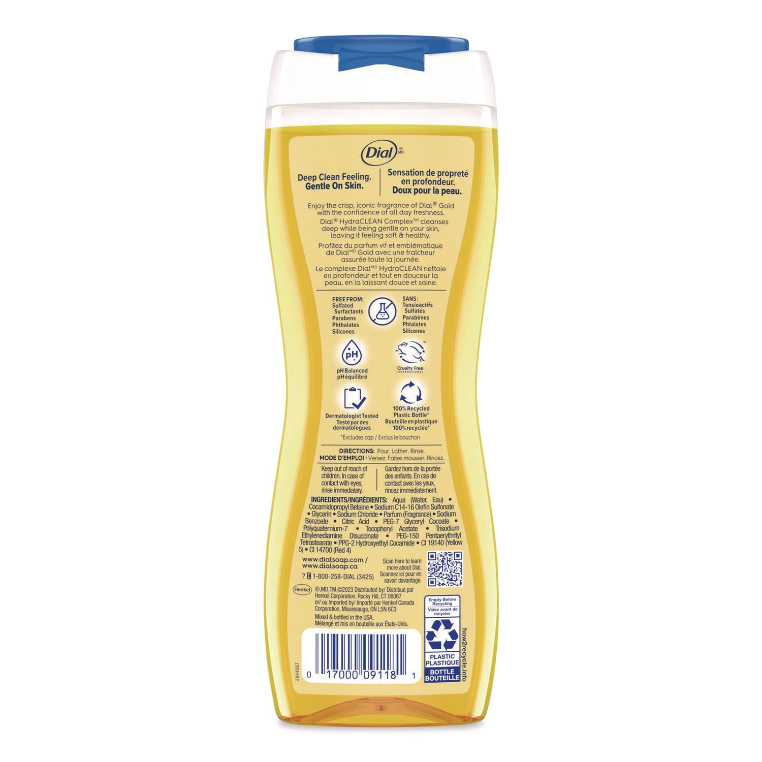 Dial® Body Wash Advanced Clean Gold, Original Gold, 16 oz, 6/Carton - Bloom Skins