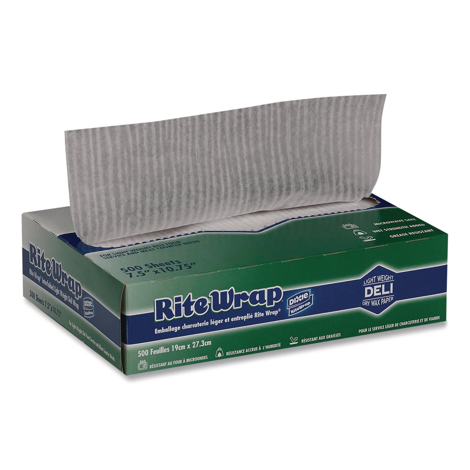 Dixie® Dispens-A-Wax Waxed Deli Patty Paper, 10.75 x 7.5, 500/Box, 12 Boxes/Carton