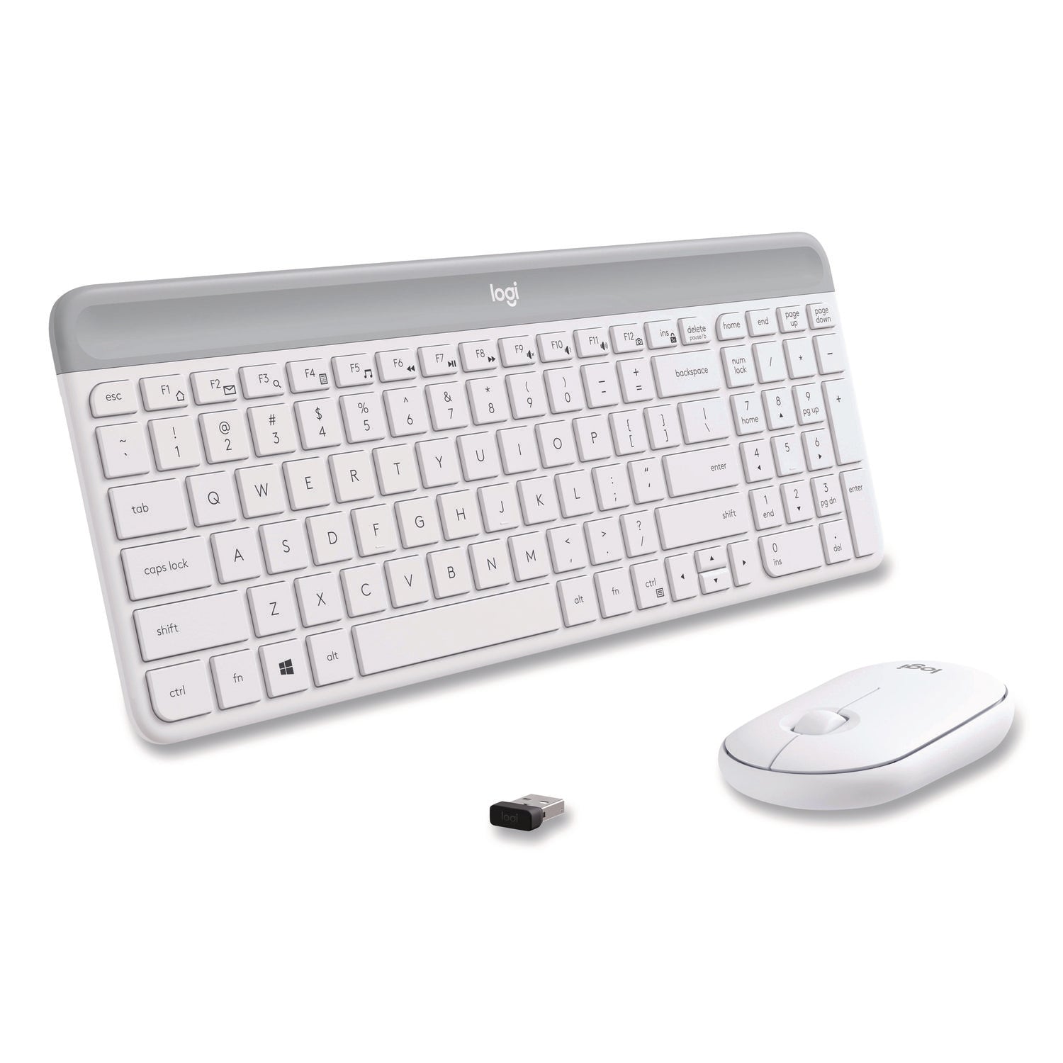 Logitech® MK470 Slim Wireless Keyboard and Mouse Combo, 2.4 GHz/33 ft Wireless Range, Off-White - Bloom Skins
