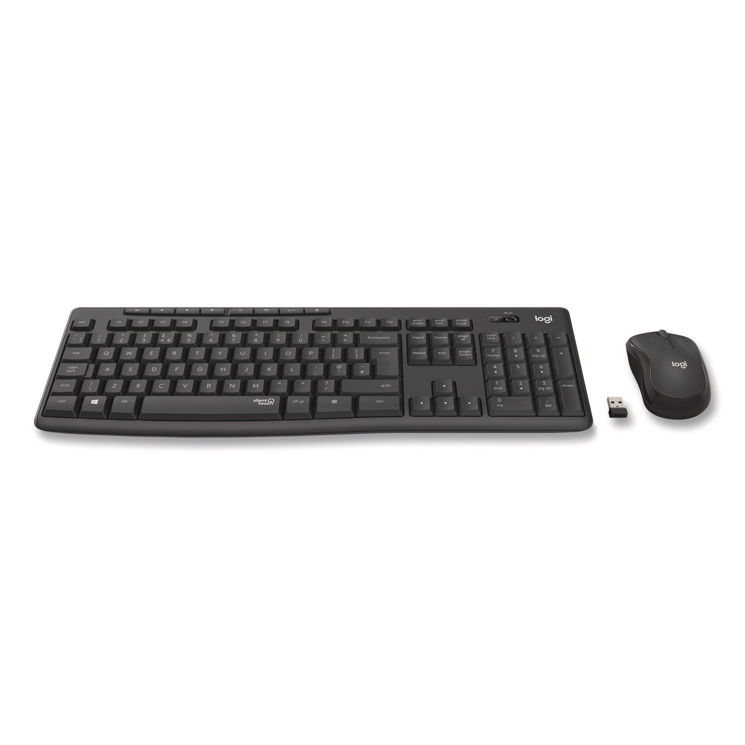 Logitech® MK295 Silent Wireless Combo, 2.4 GHz Frequency/33 ft Wireless Range, Graphite - Bloom Skins