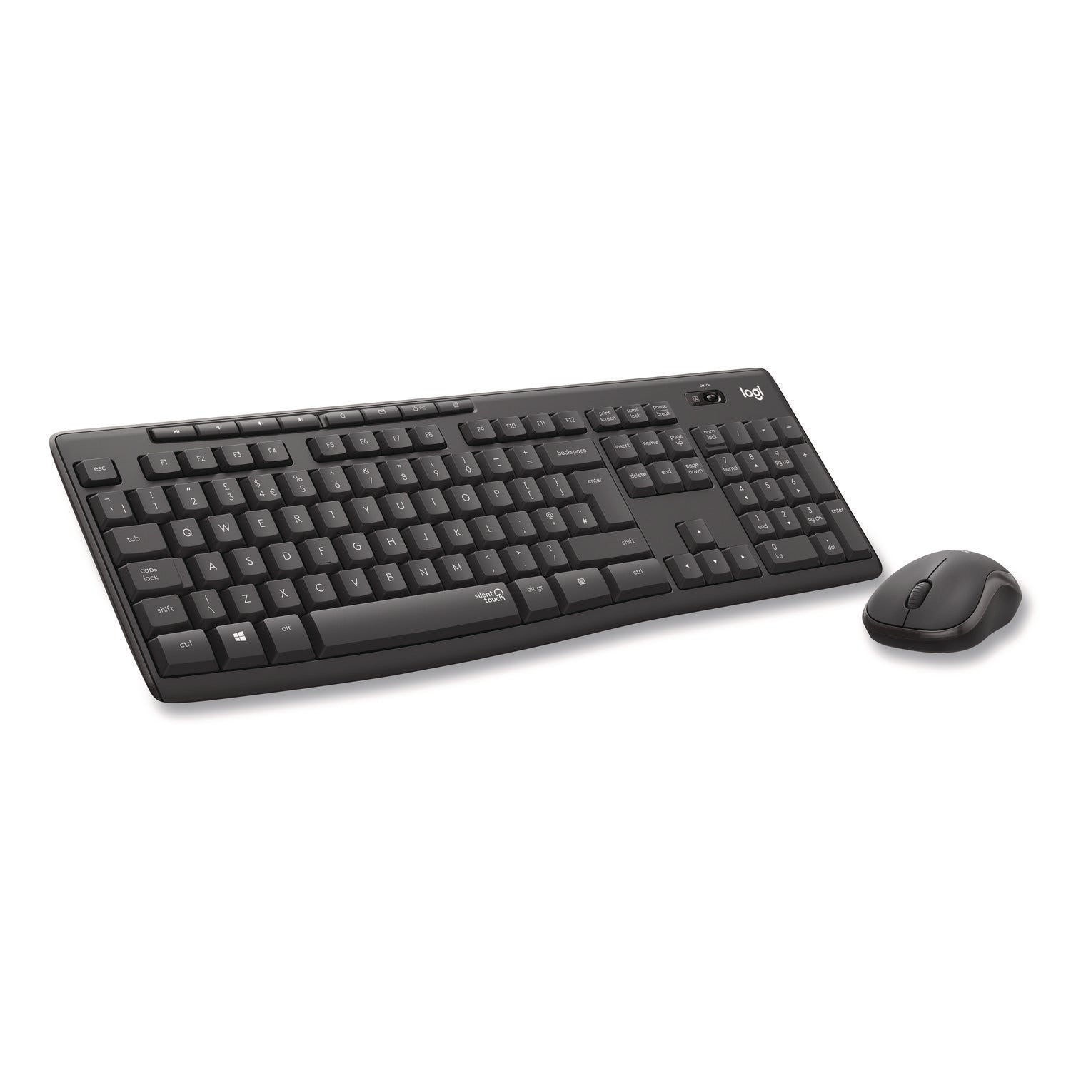 Logitech® MK295 Silent Wireless Combo, 2.4 GHz Frequency/33 ft Wireless Range, Graphite - Bloom Skins