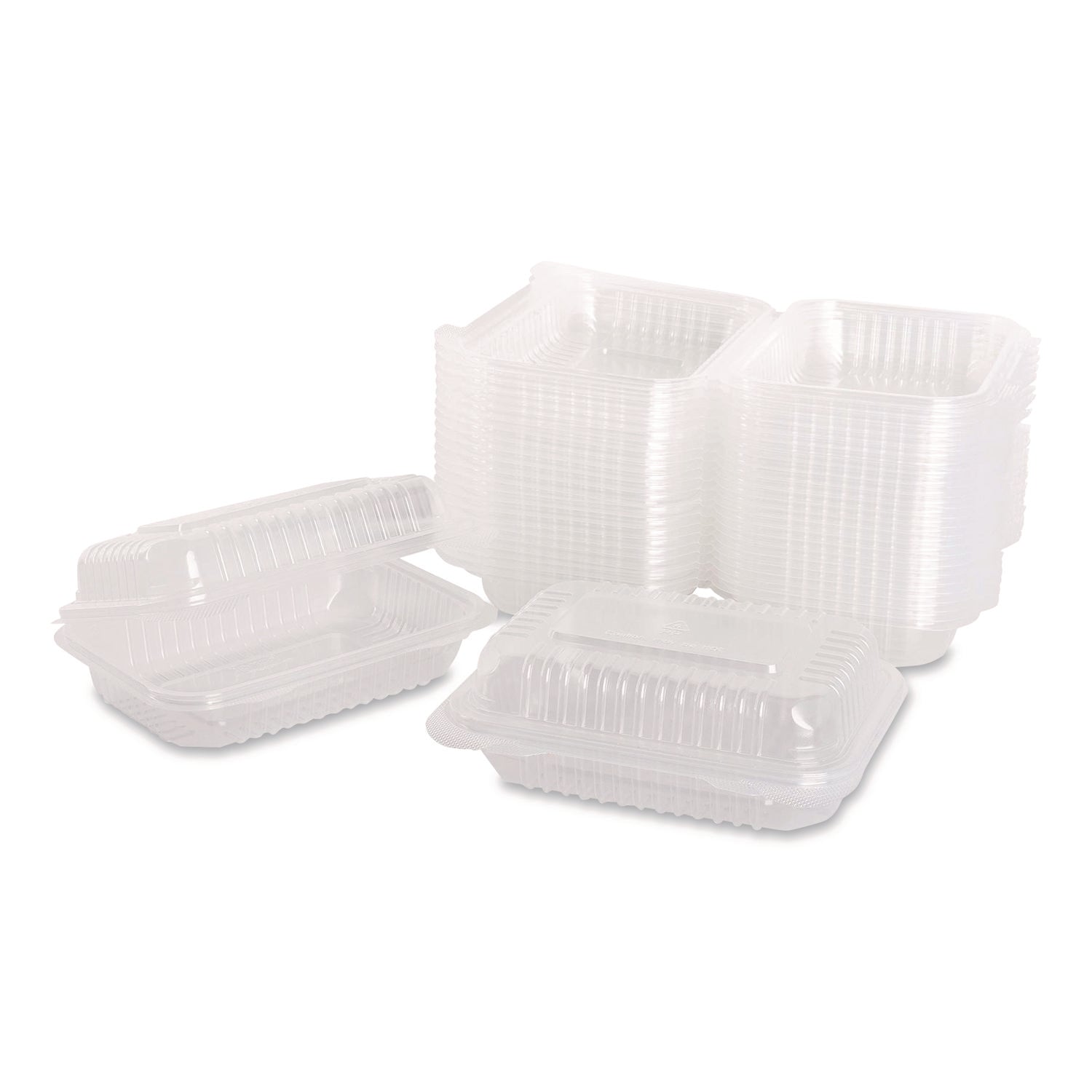Karat® Polypropylene Plastic Hinged Container, 6 x 9 x 2.97, Clear, Plastic, 125/Pack, 2 Packs/Carton